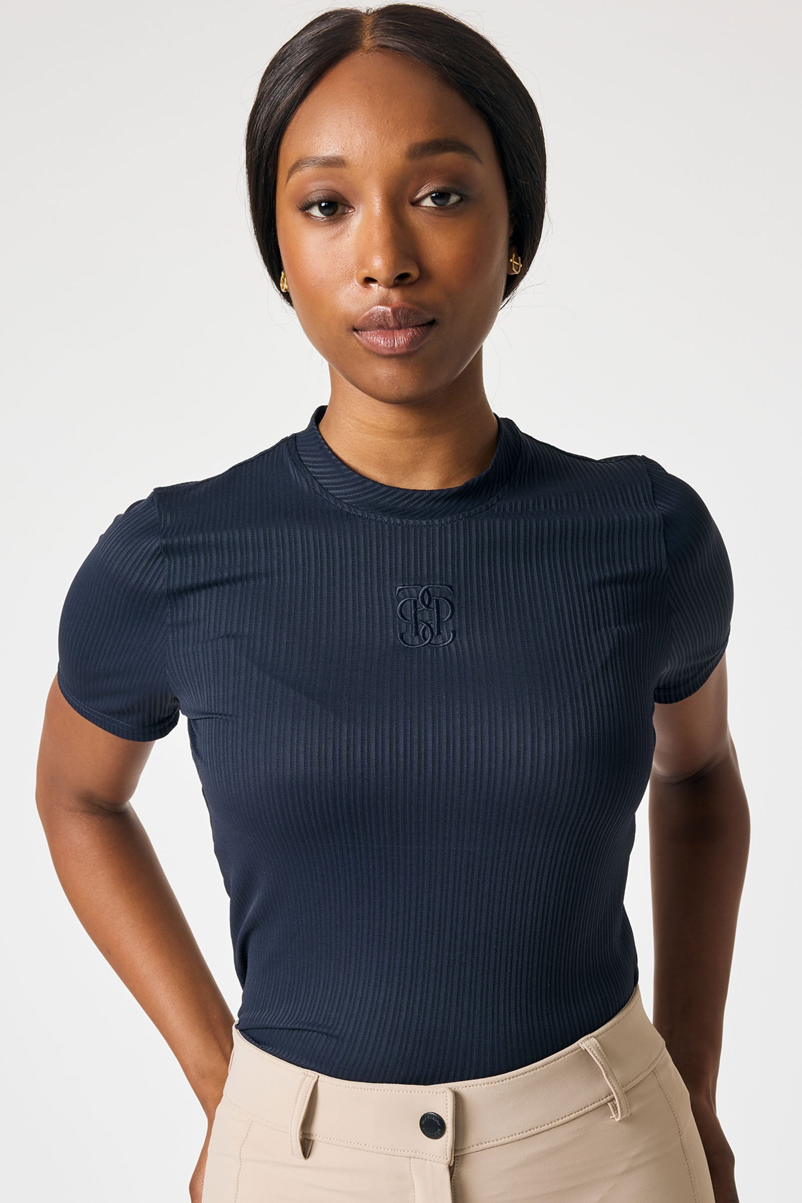 PS of Sweden Courtney S/S Pruhované Mesh Triko Women’s Riding Clothing