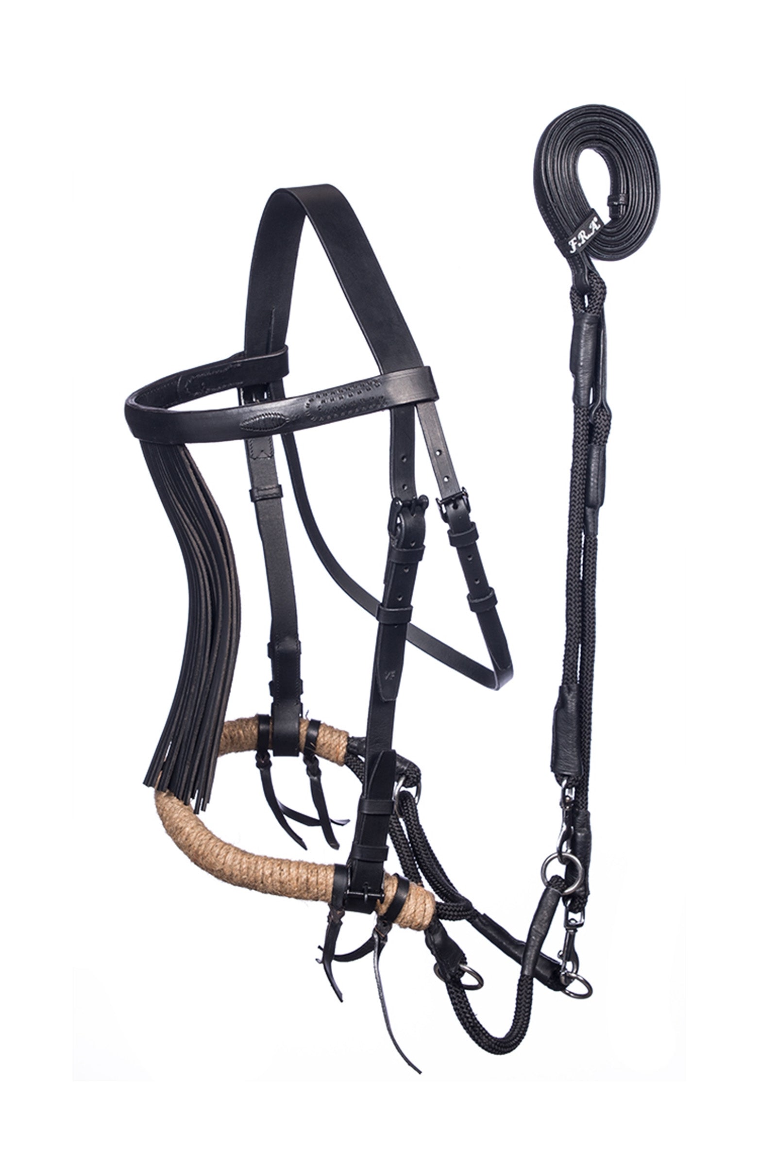F.R.A. Freedom Riding Articles Tinver Uzdečka bez udidlo s otěžemi (systém 4), Shire Bridles & Reins