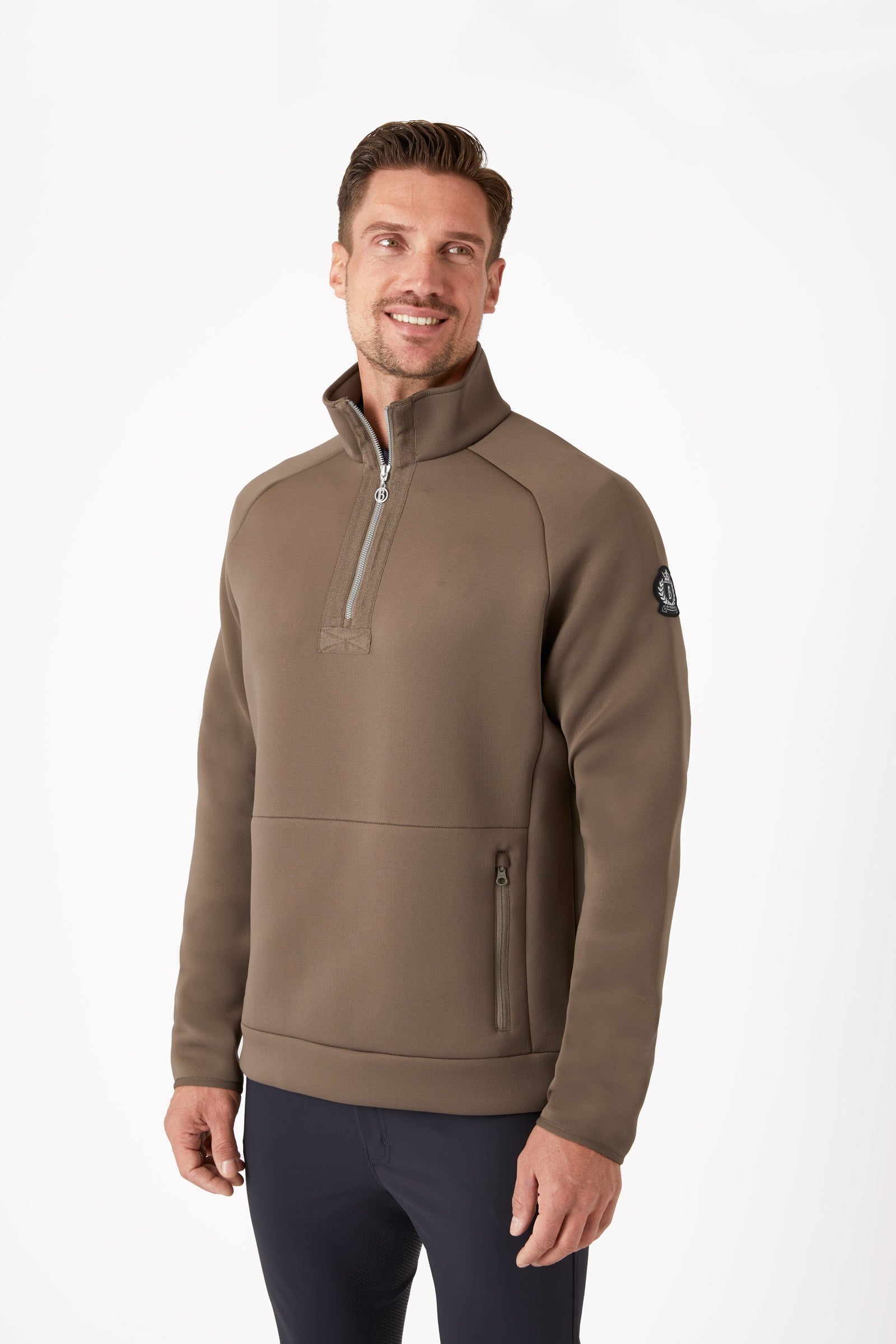 B Vertigo Pánská funkční mikina Nicolas s kapsami na zip Mens Riding Clothing