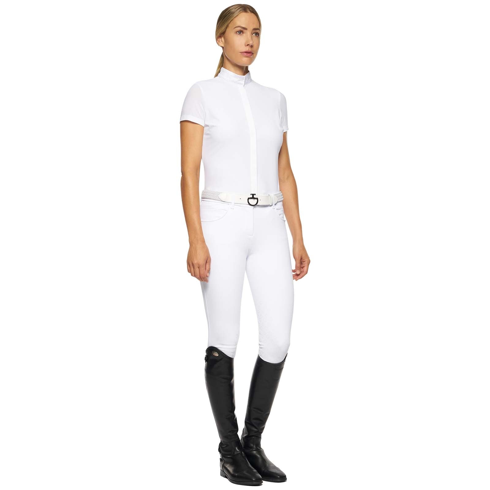 Cavalleria Toscana Embroidery Short Sleeve Show Shirt Women’s Riding Clothing