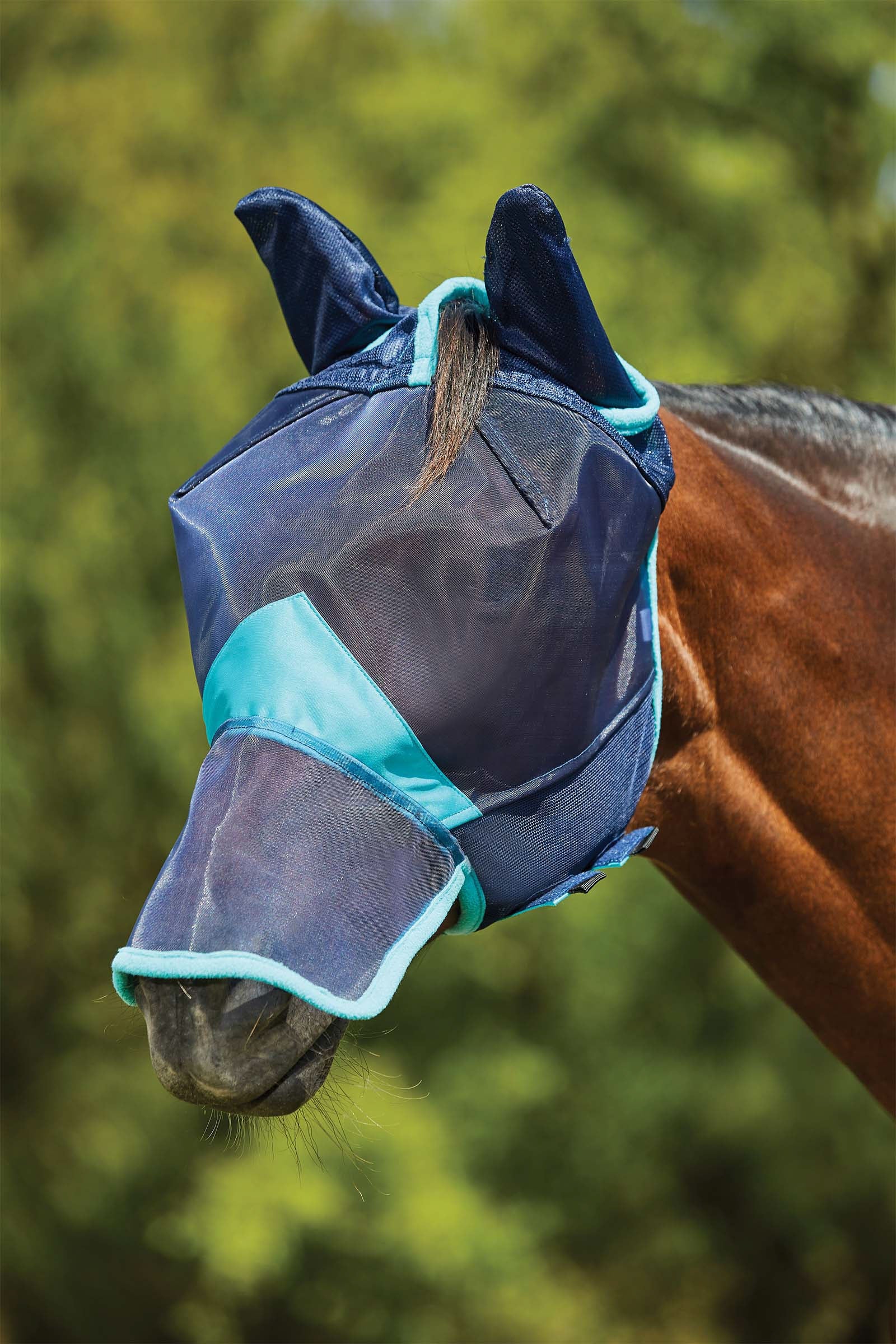 Weatherbeeta Comfitec Deluxe Fine Mesh Mask with Ears & Nose Antifly Protection for Horses