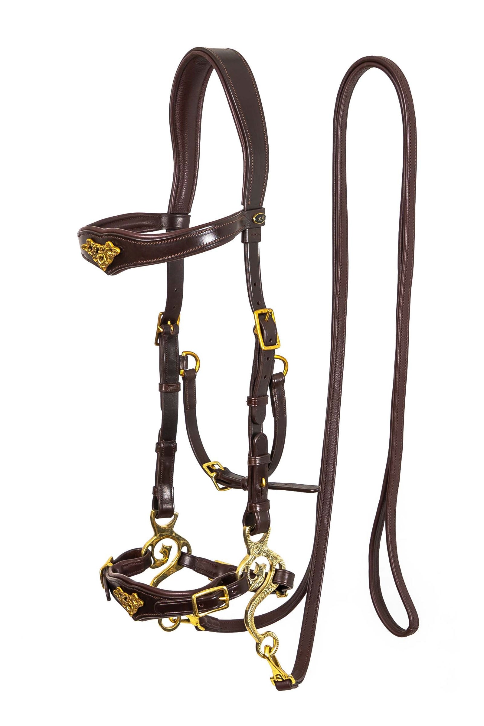 F.R.A. Freedom Riding Articles Imperial uzdečka Hackamore s otěžemi (systém 2), shire Bridles & Reins