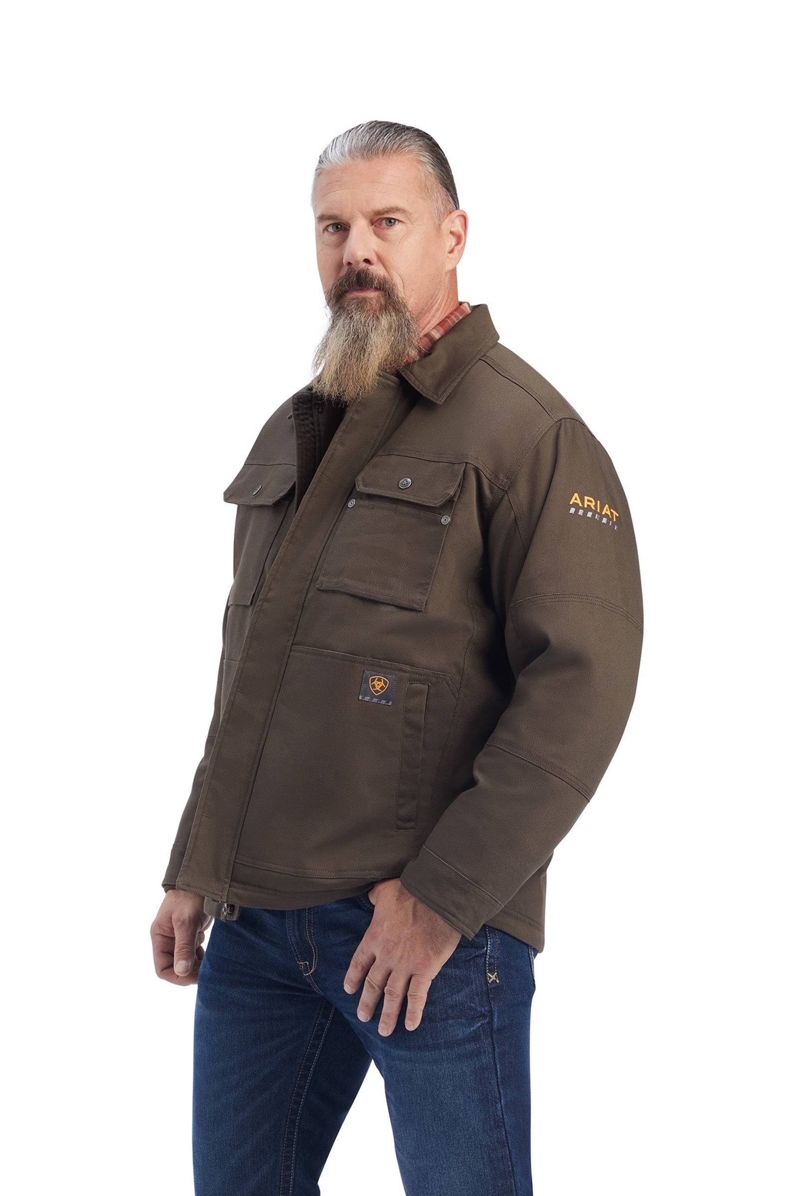 Ariat Rebar Dura Canvas kabát s podšívkou z Sherpa fleecu Mens Riding Clothing