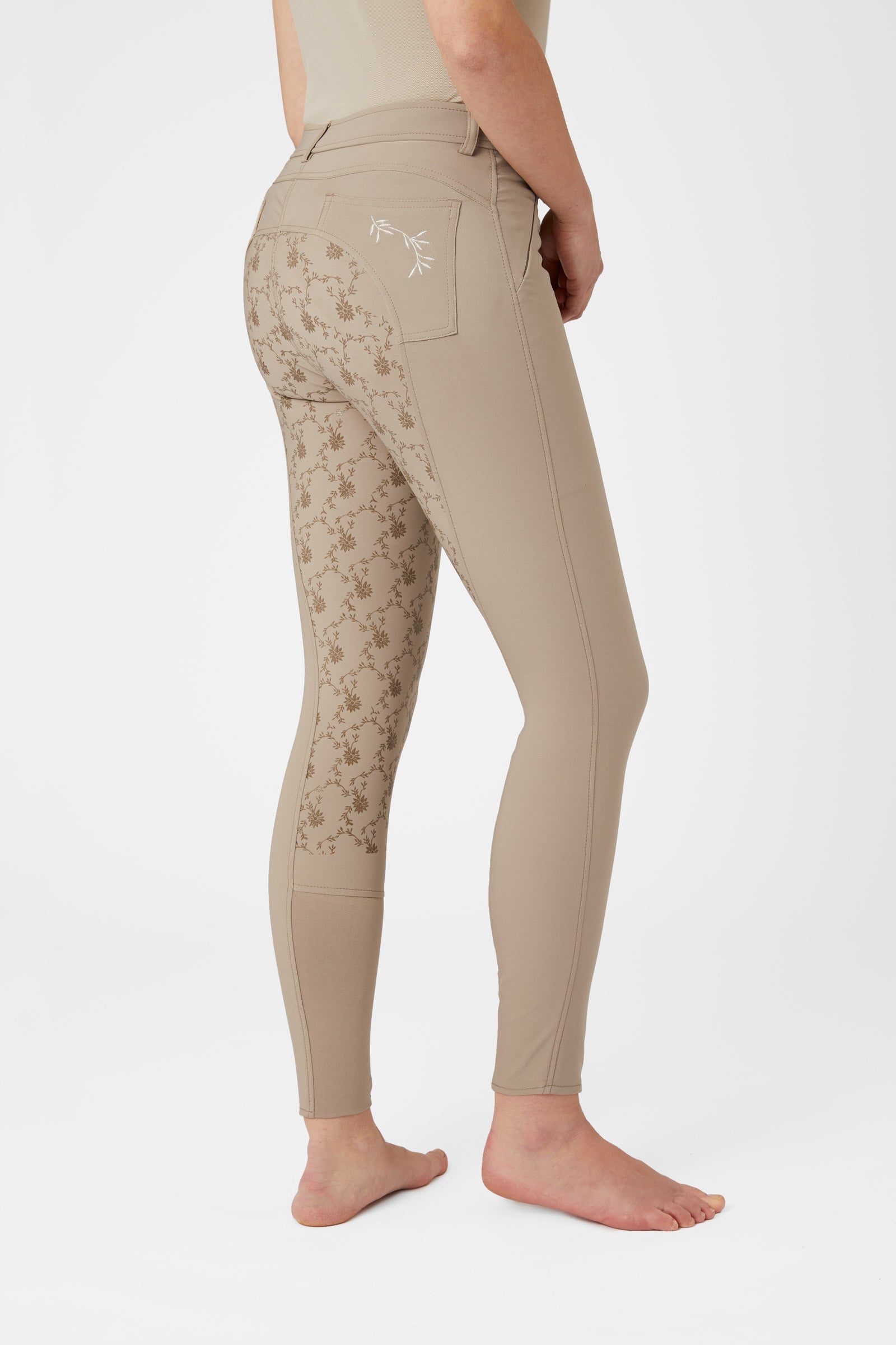 Horze Dámské celosedové kalhoty Kaitlin s květinovým detailem Womens Breeches
