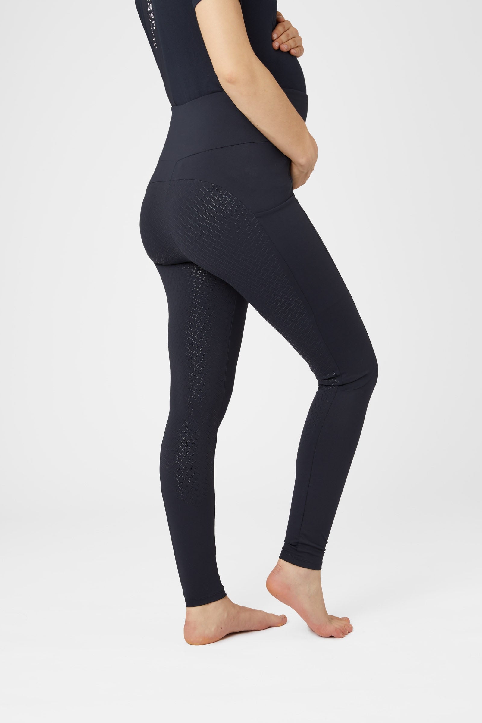 Horze Ginny těhotenské silikonové celosedové jezdecké punčochy s kapsami na telefon Womens Breeches