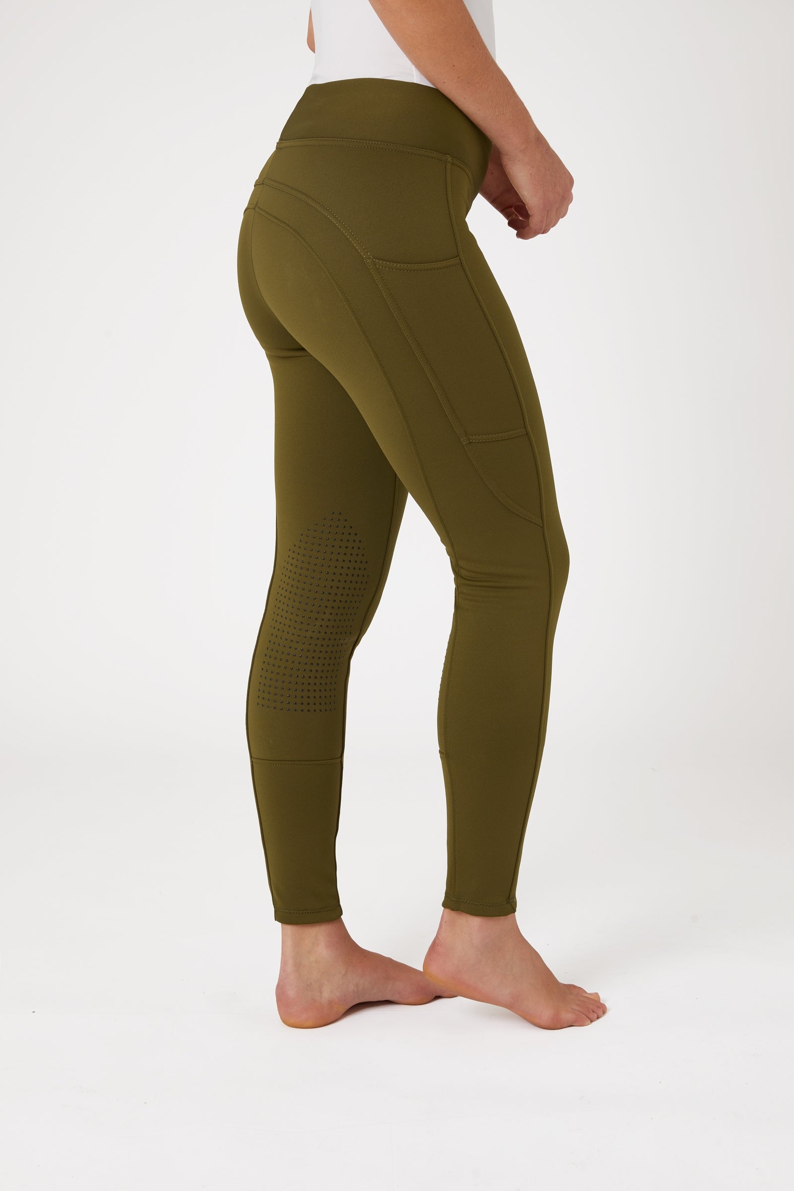 Horze Dámské zimní jezdecké punčochy Active na kolena s kapsou na telefon Womens Breeches