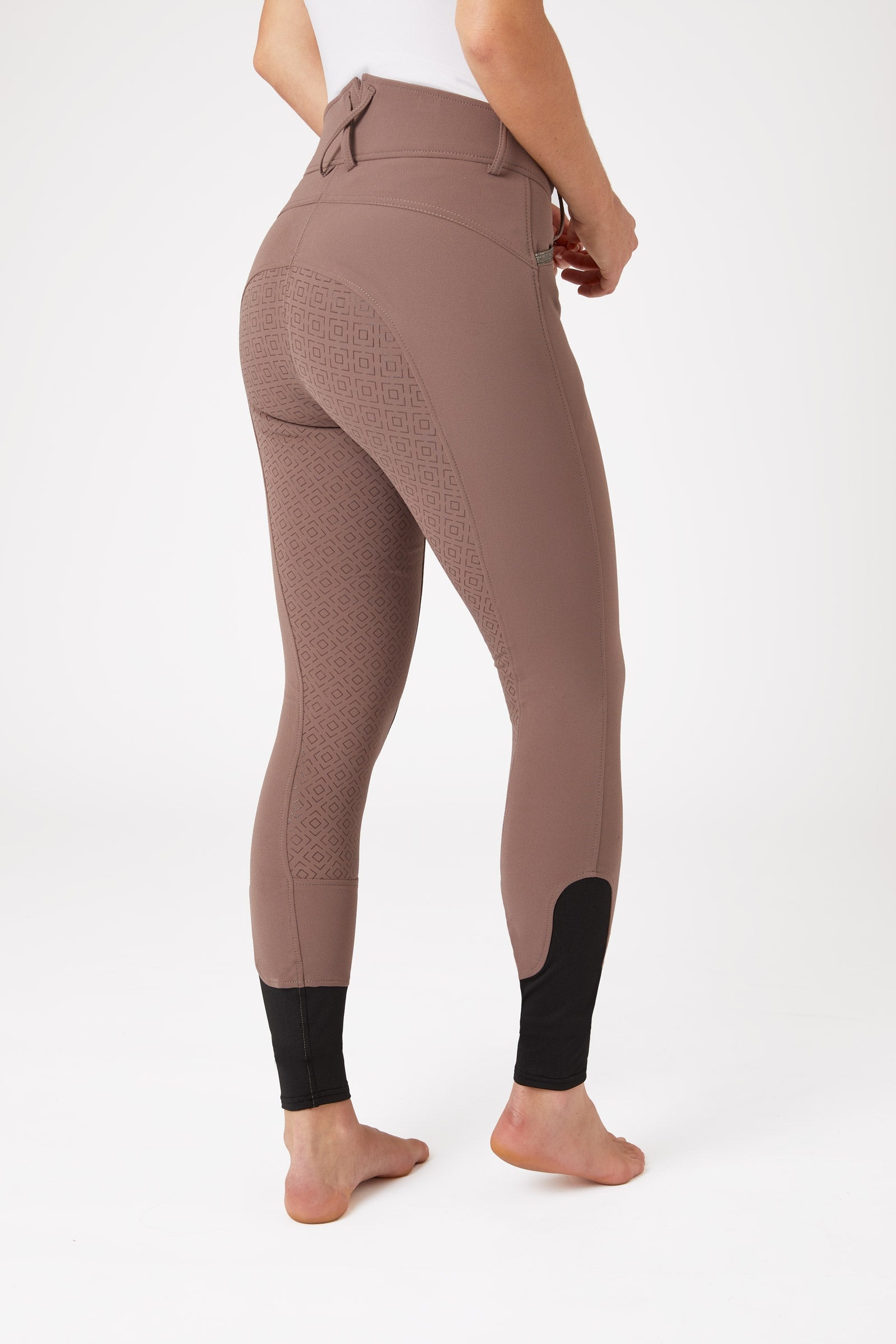 Horze Dámské silikonové celosedové kalhotky s vysokým pasem a křišťálovou kapsou Womens Breeches
