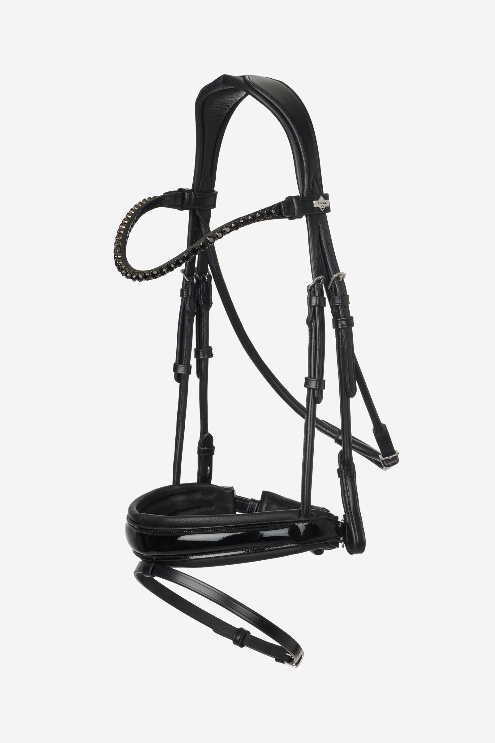 LeMieux Kudos Drezurní Uzdečka z Lakované Kůže Bridles & Reins