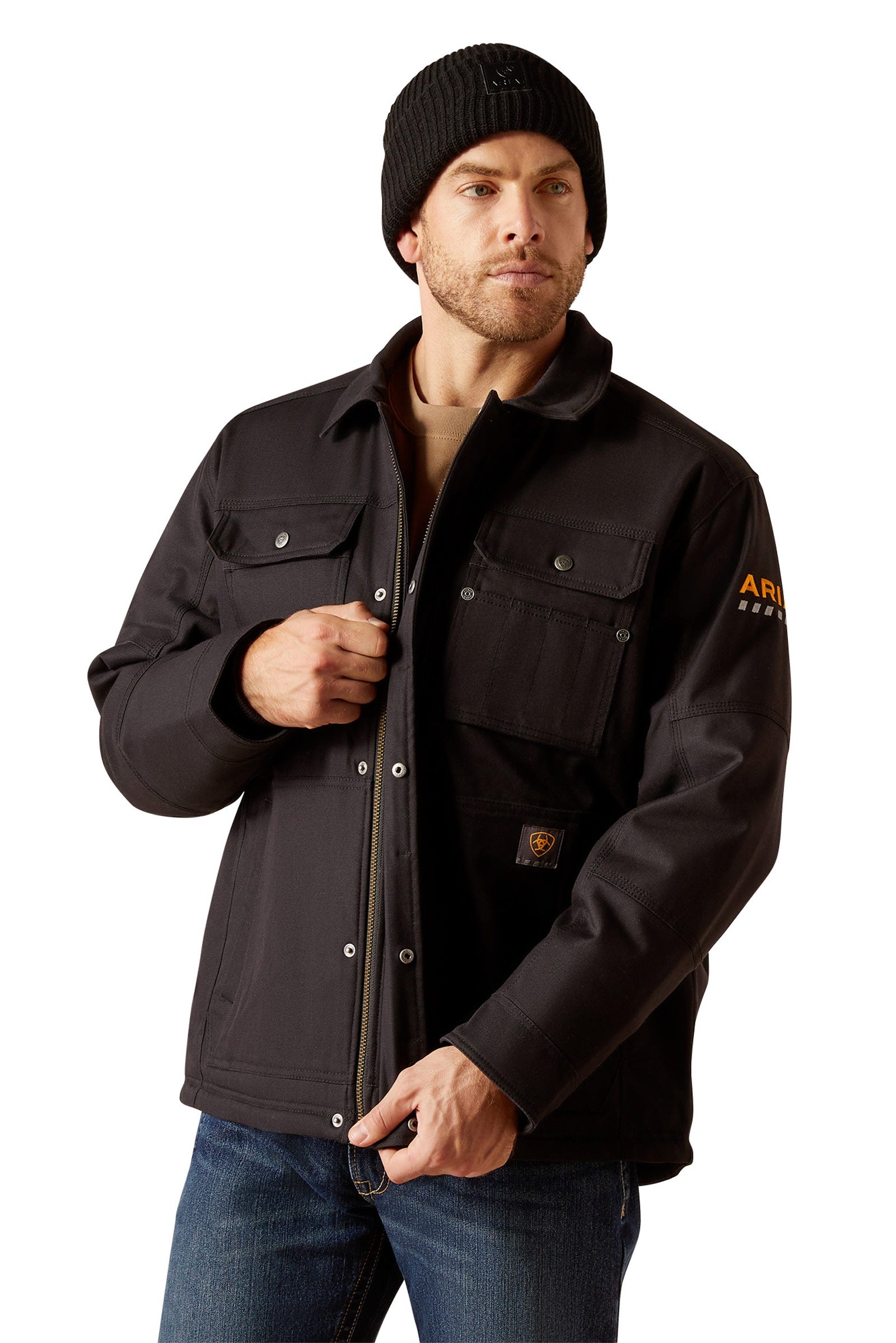 Ariat Rebar Dura Canvas kabát s podšívkou z Sherpa fleecu Mens Riding Clothing