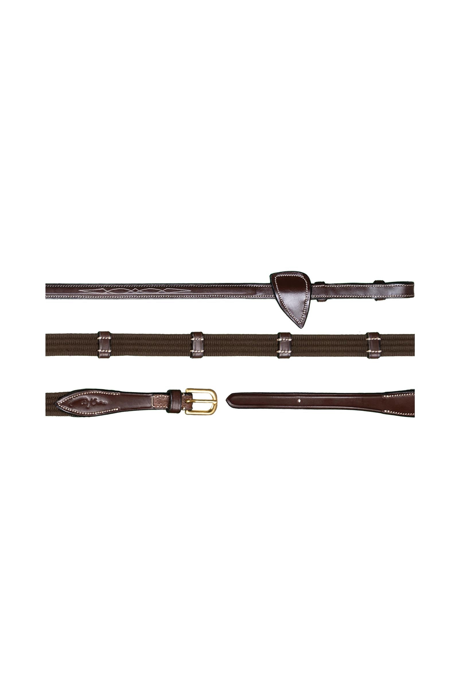 Dy'on D Collection tkané otěže (16 mm) s 9 koženými zarážkami Bridles & Reins