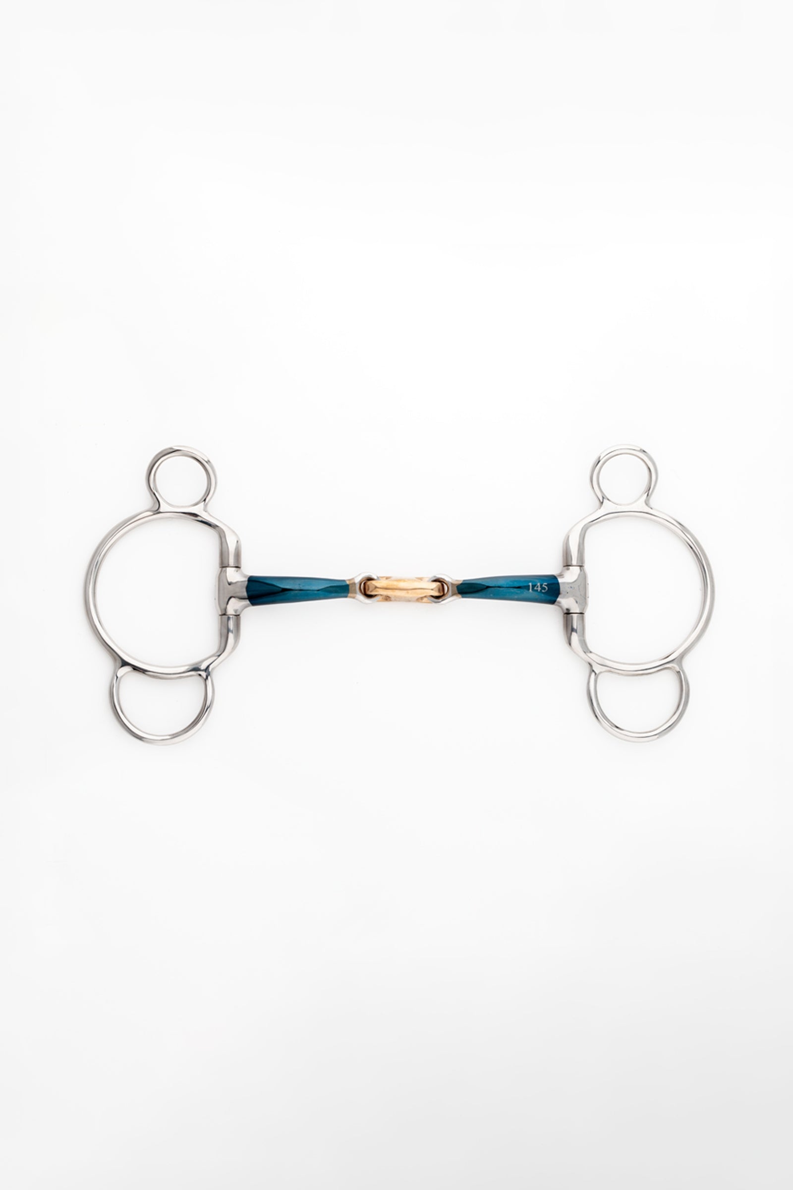 Kavalkade ergonomické tříkroužkové udidlo, dvojitě lomené, 14 mm Horse Bits