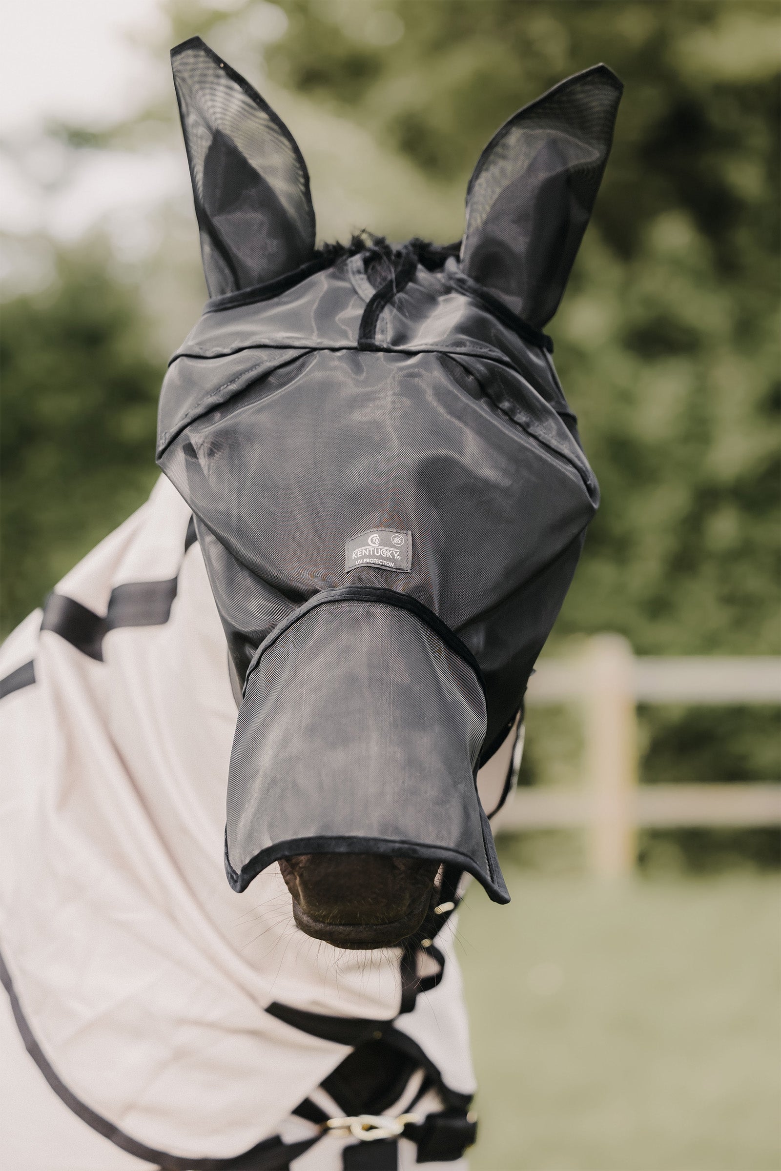 Kentucky Horsewear Fly Mask Classic with Ears and Nose Antifly Protection for Horses