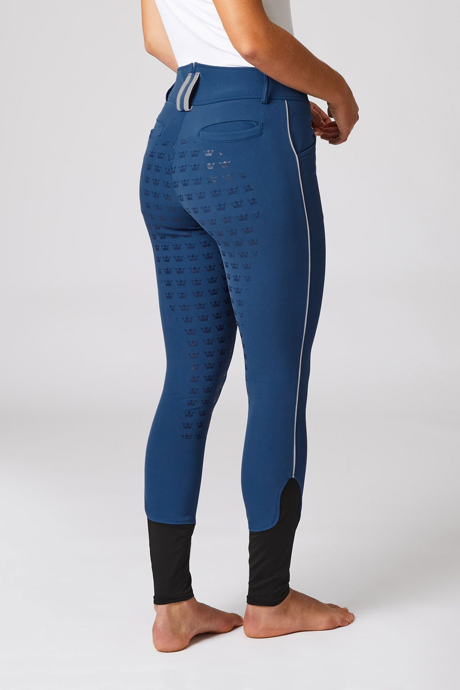 Horze Women's High Waist Full Seat Breeches with Contrasting Piping Womens Breeches