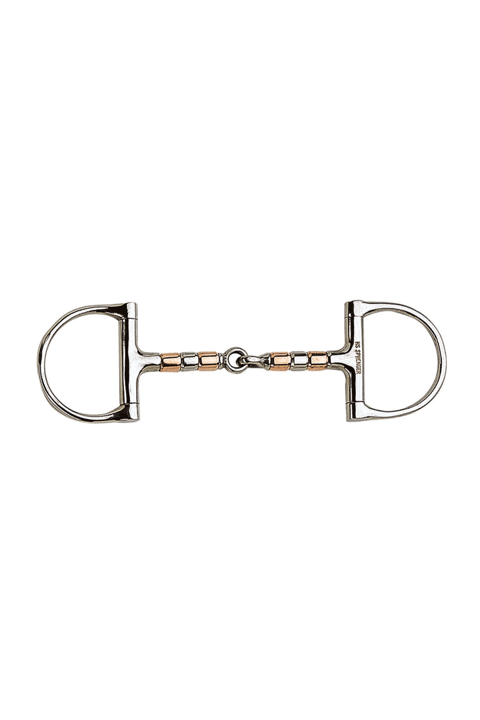 Sprenger D kroužkové udidlo s měděnými válečky, jednoduše lomené, 13 mm, nerezová ocel Horse Bits