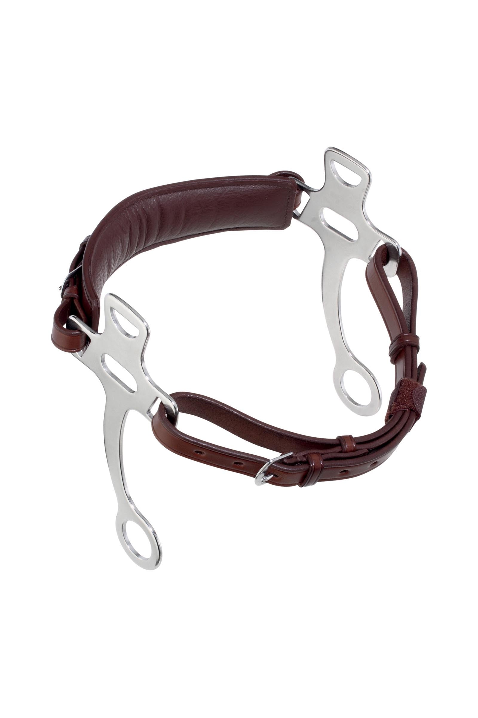 Sprenger pony hackamore s koženým podbradním řemínkem, nerezové páky 19 cm Horse Bits