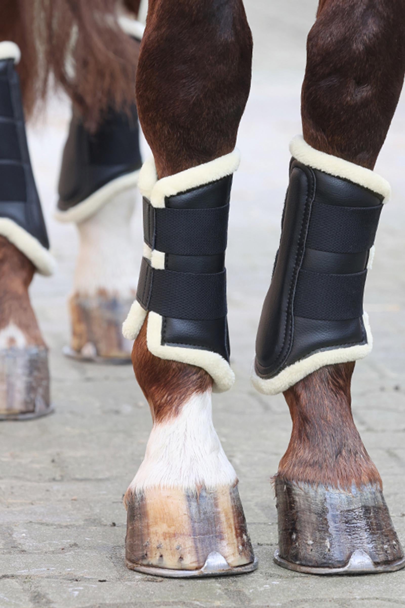 Kavalkade Anatomic Synthetic Leather Boots With Faux Fur Leg Protection & Hoof Protection for Horses
