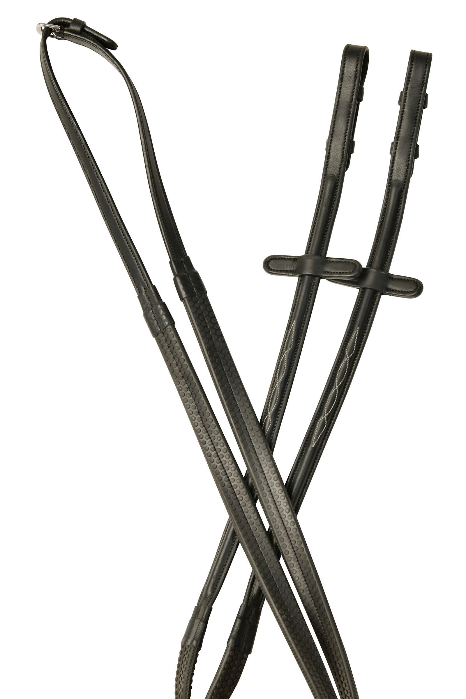 Collegiate Comfitec Opulux Fancy gumové otěže s vyvýšeným prošíváním Bridles & Reins