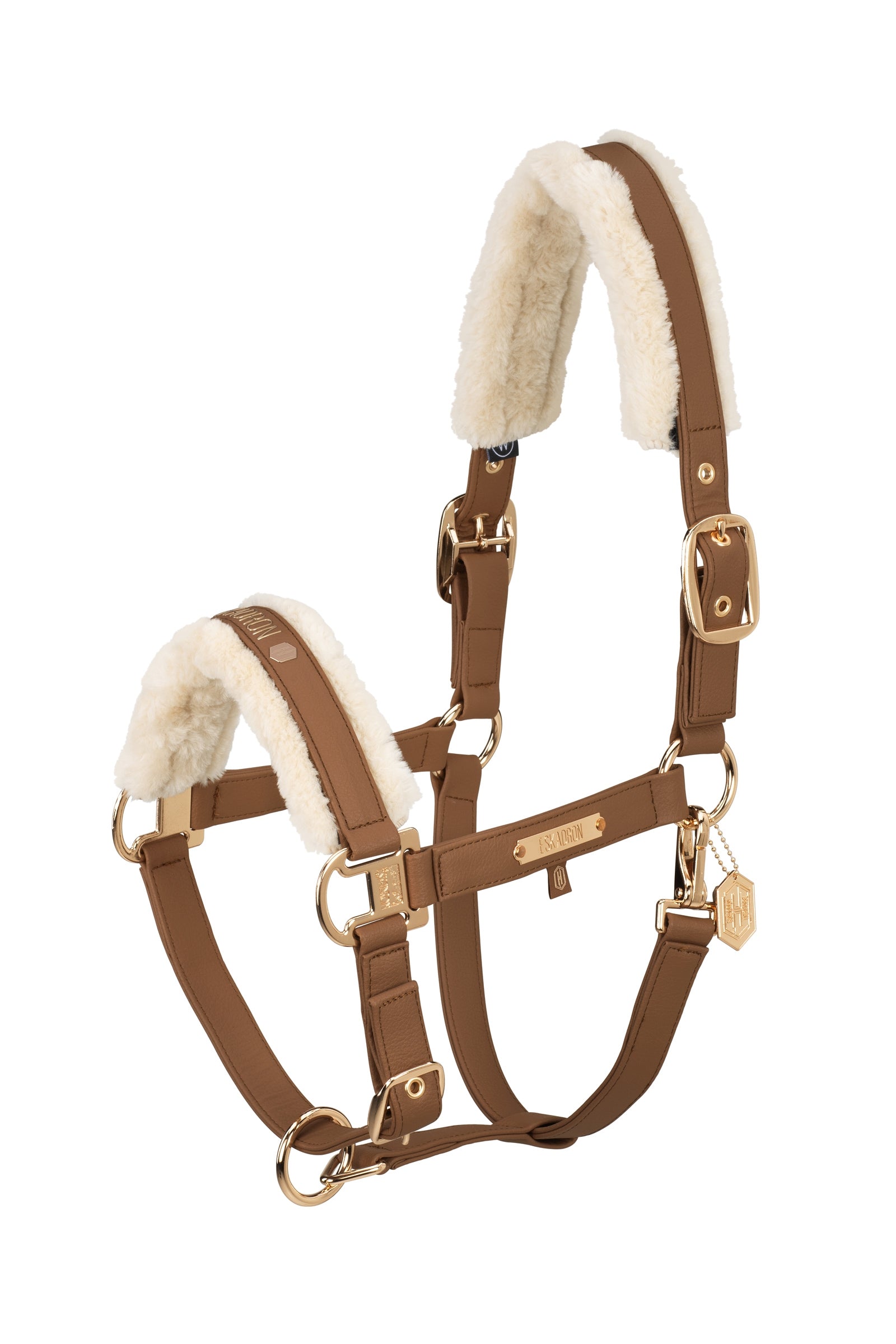 Eskadron Heritage AW24 Obojek na hlavu z umělé kůže Double Pin s umělou kožešinou Halters & Leads