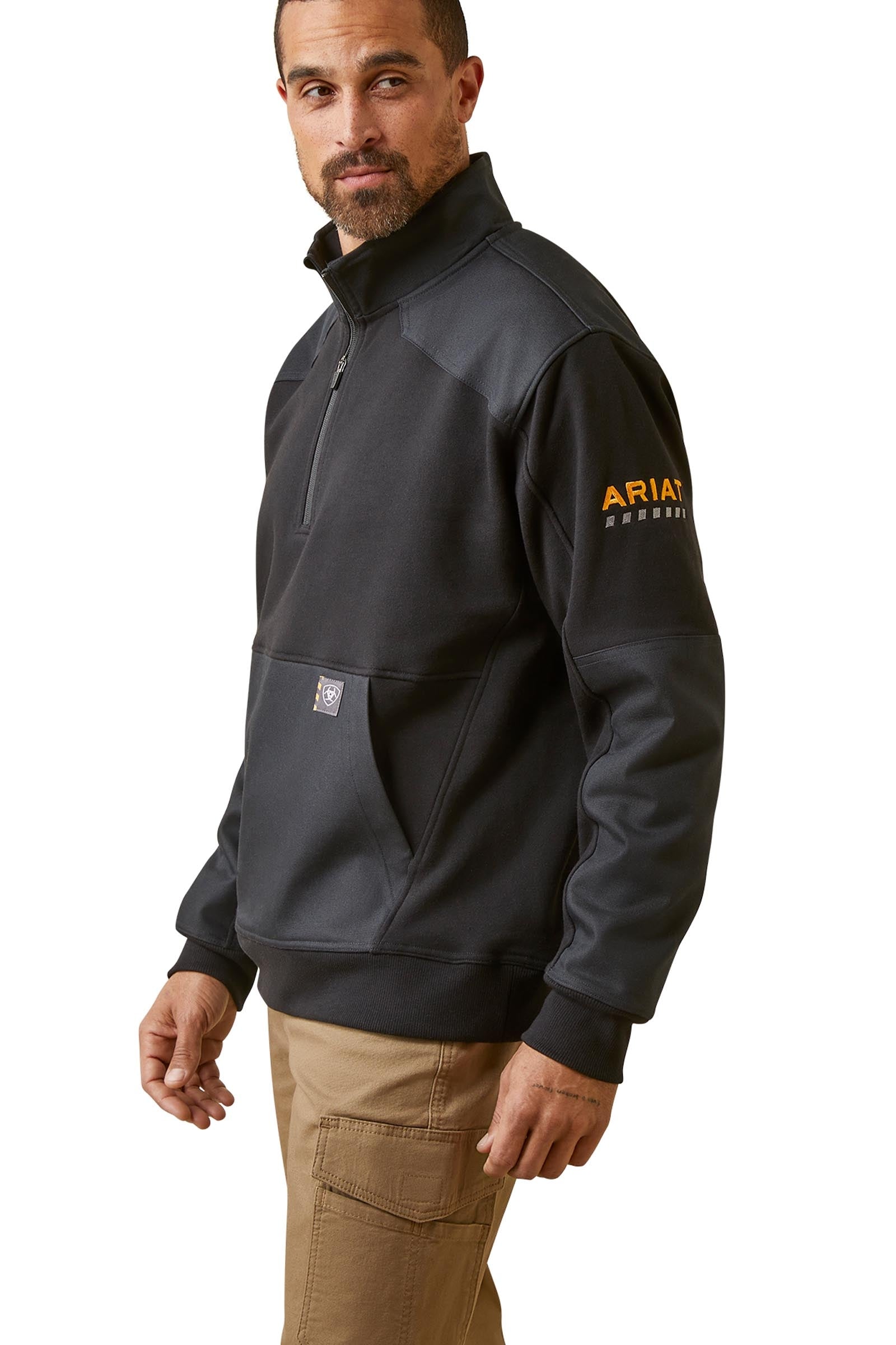 Ariat Rebar Workman Duracanvas Pánská mikina s 1/4 zipem Mens Riding Clothing