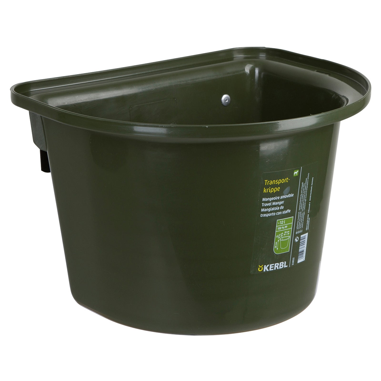 Kerbl Travel manger 12L, plastic w/ hoock-in bail Horse Feeders & Waterers