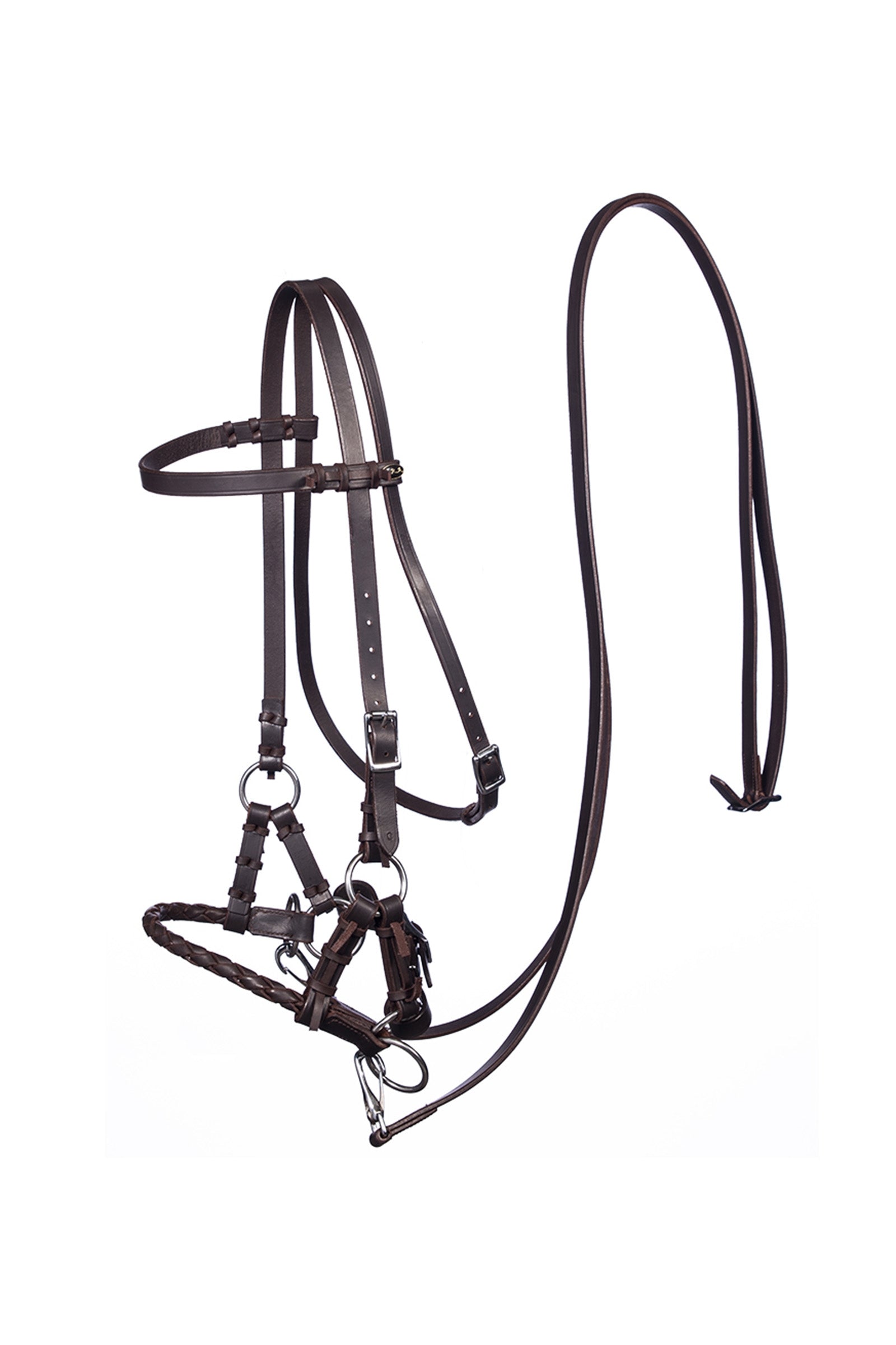 F.R.A. Freedom Riding Articles Pariba sidepull (Systém 3) s tkaným nánosníkem, včetně otěží Bridles & Reins