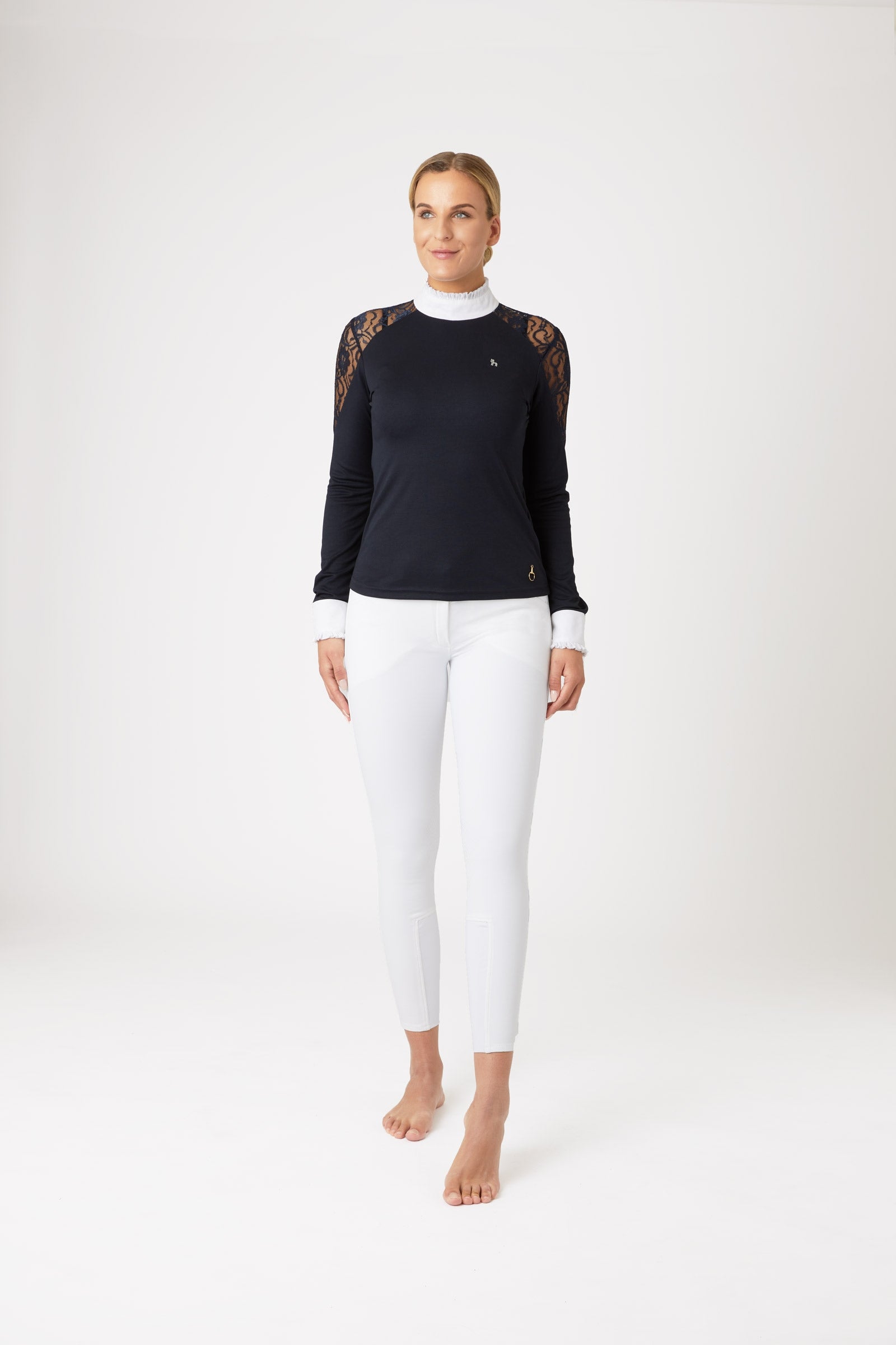 Horze Sylvie Women's Long Sleeve Lace Show Shirt Women’s Riding Clothing