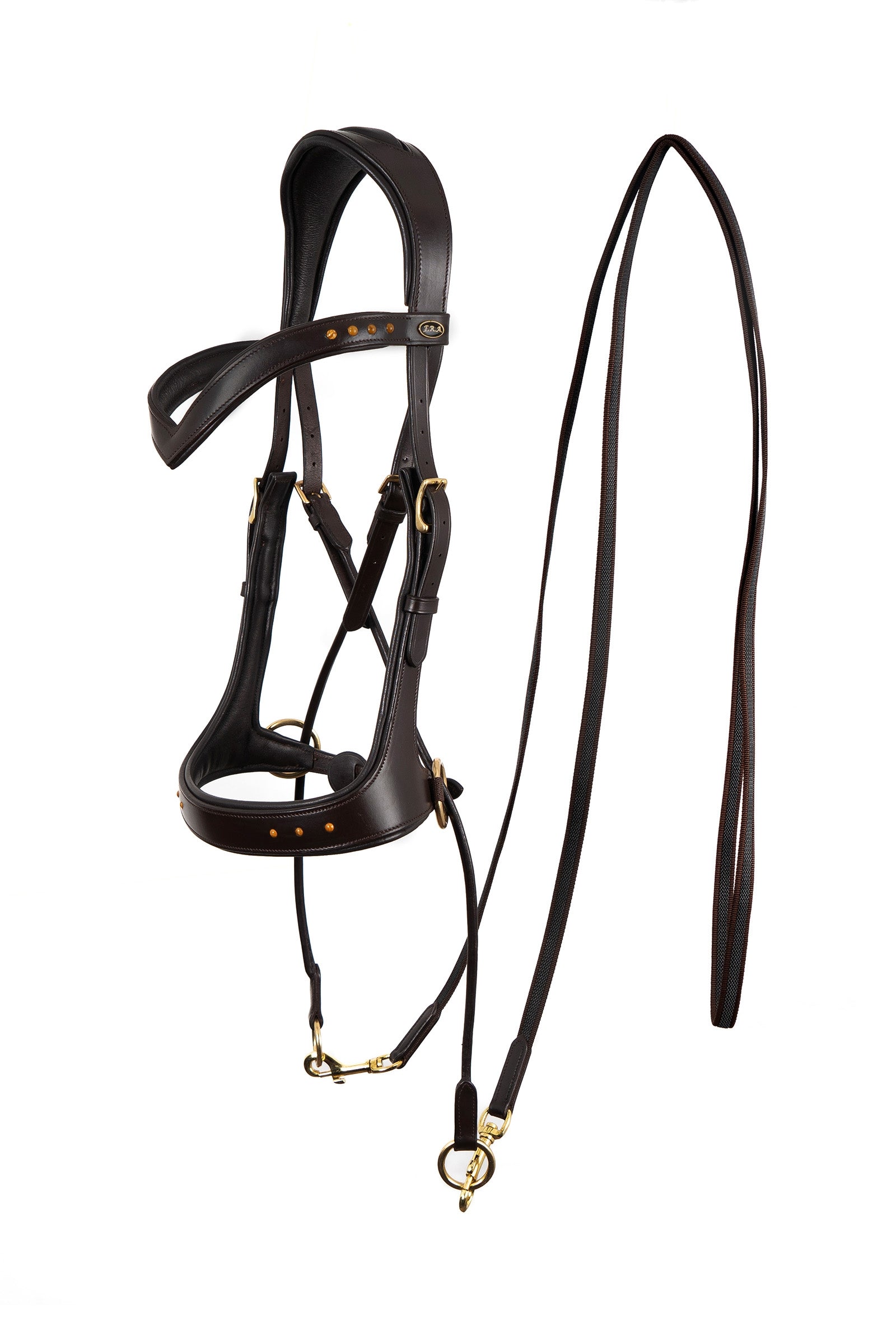 F.R.A. Freedom Riding Articles Glory Uzdečka bez udidlo s otěžemi (systém 5), hnědá Bridles & Reins