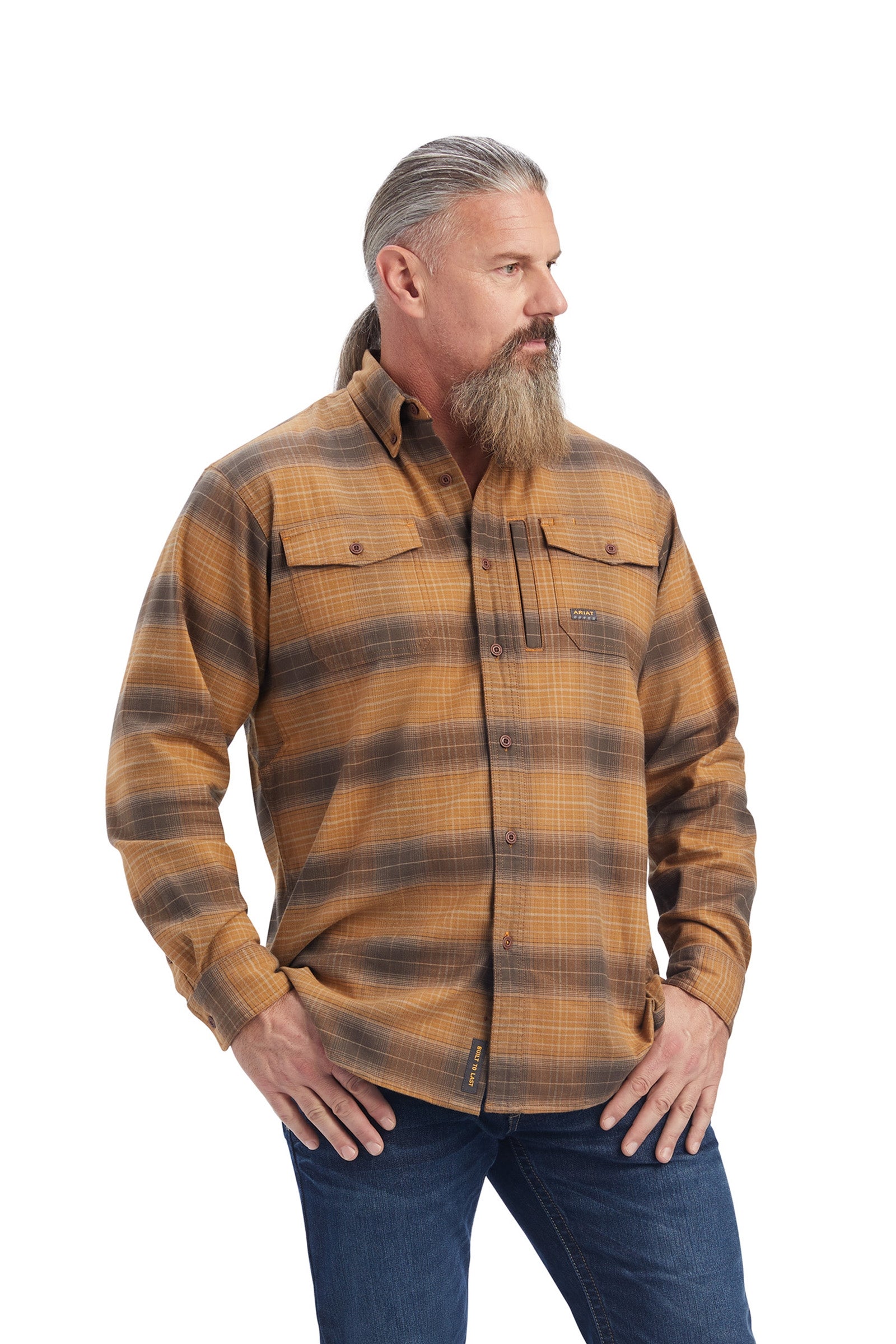 Ariat Rebar flanelová pracovní košile DuraStretch Mens Riding Clothing