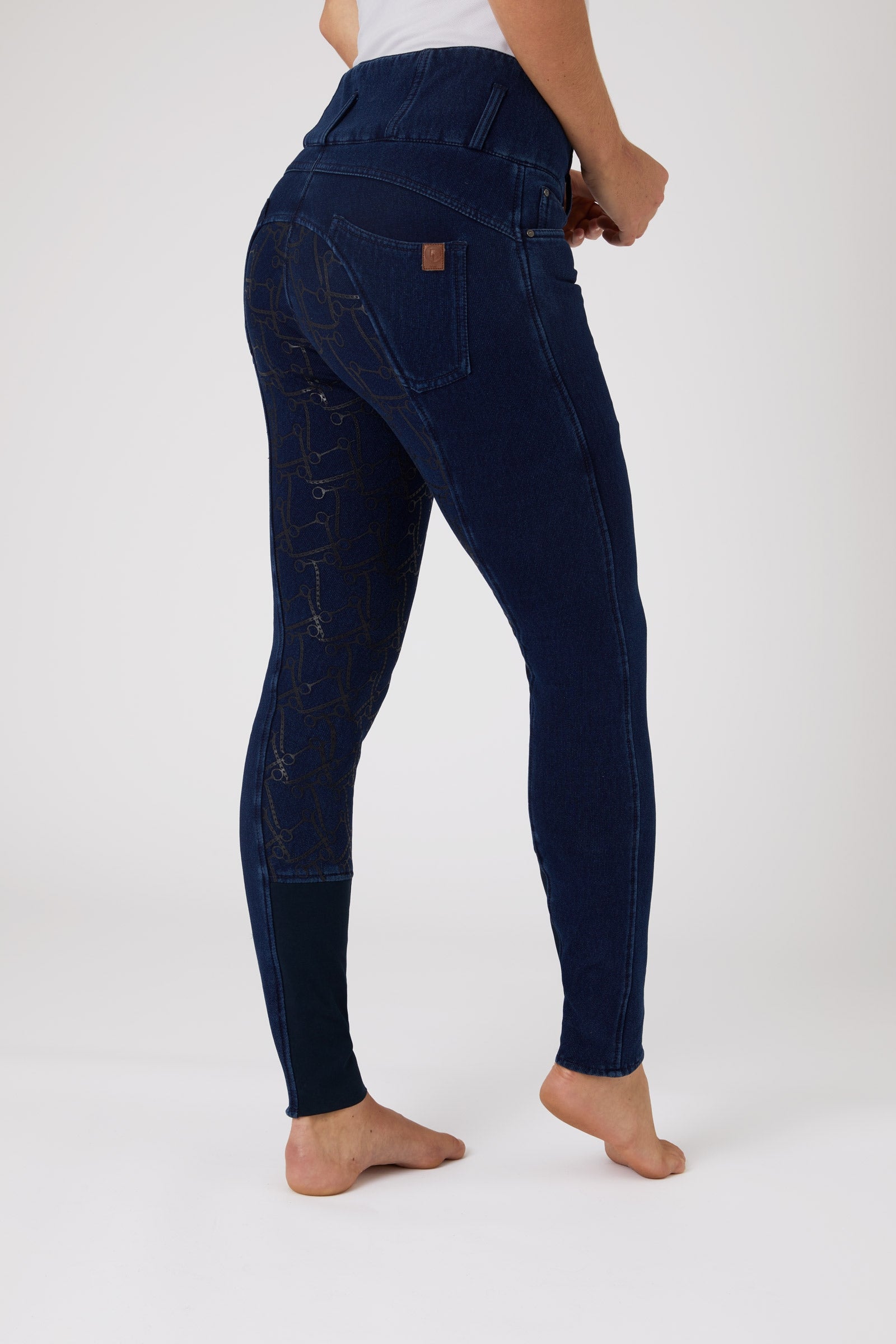 Horze Dámské džínové termo celosedové kalhoty Kacy Womens Breeches