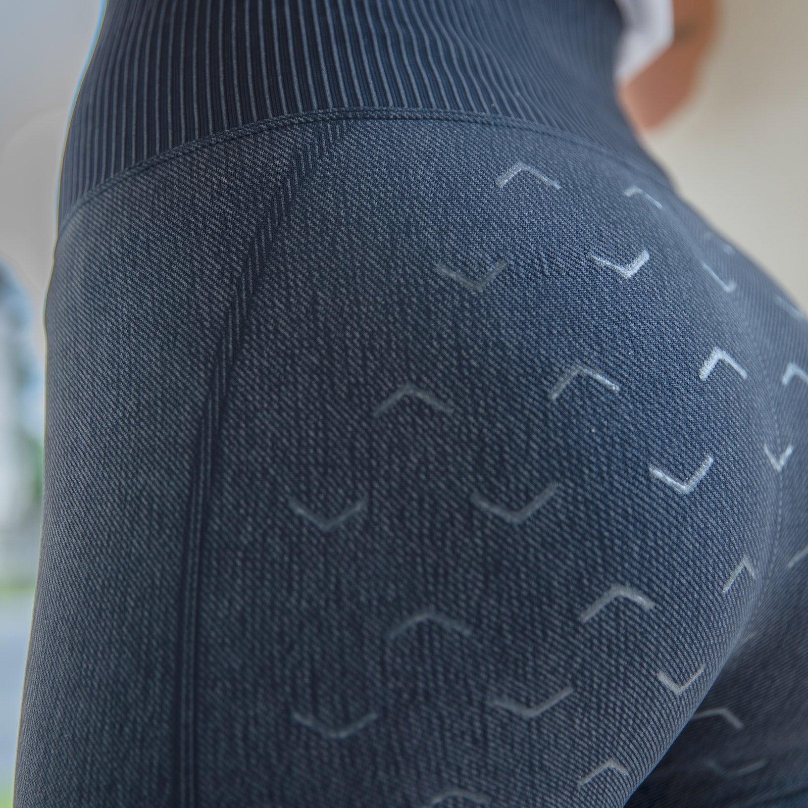 Horze Vanessa Women's Seamless Denim-Look Silicone Full Seat Tights Womens Breeches
