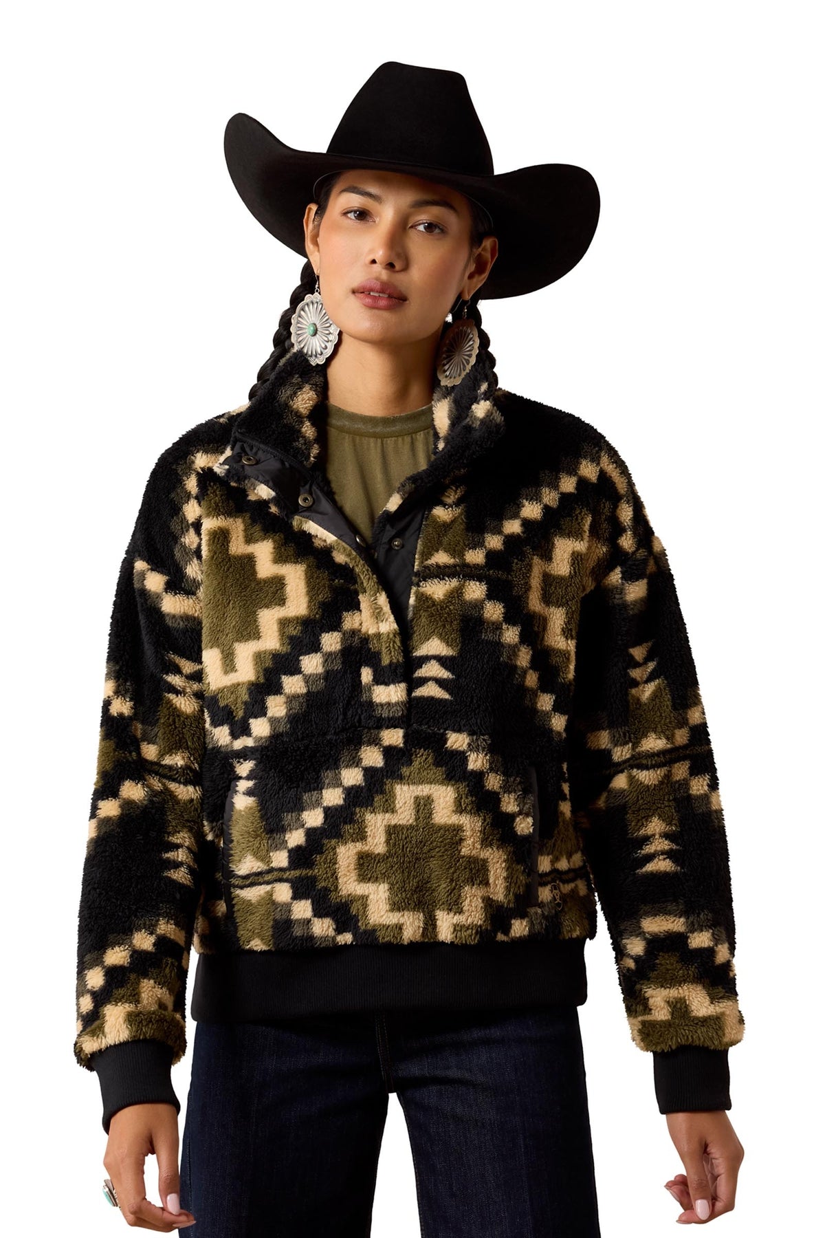 Ariat Berber Snap Dámský svetr s 1/2 légou na druky Women’s Riding Clothing