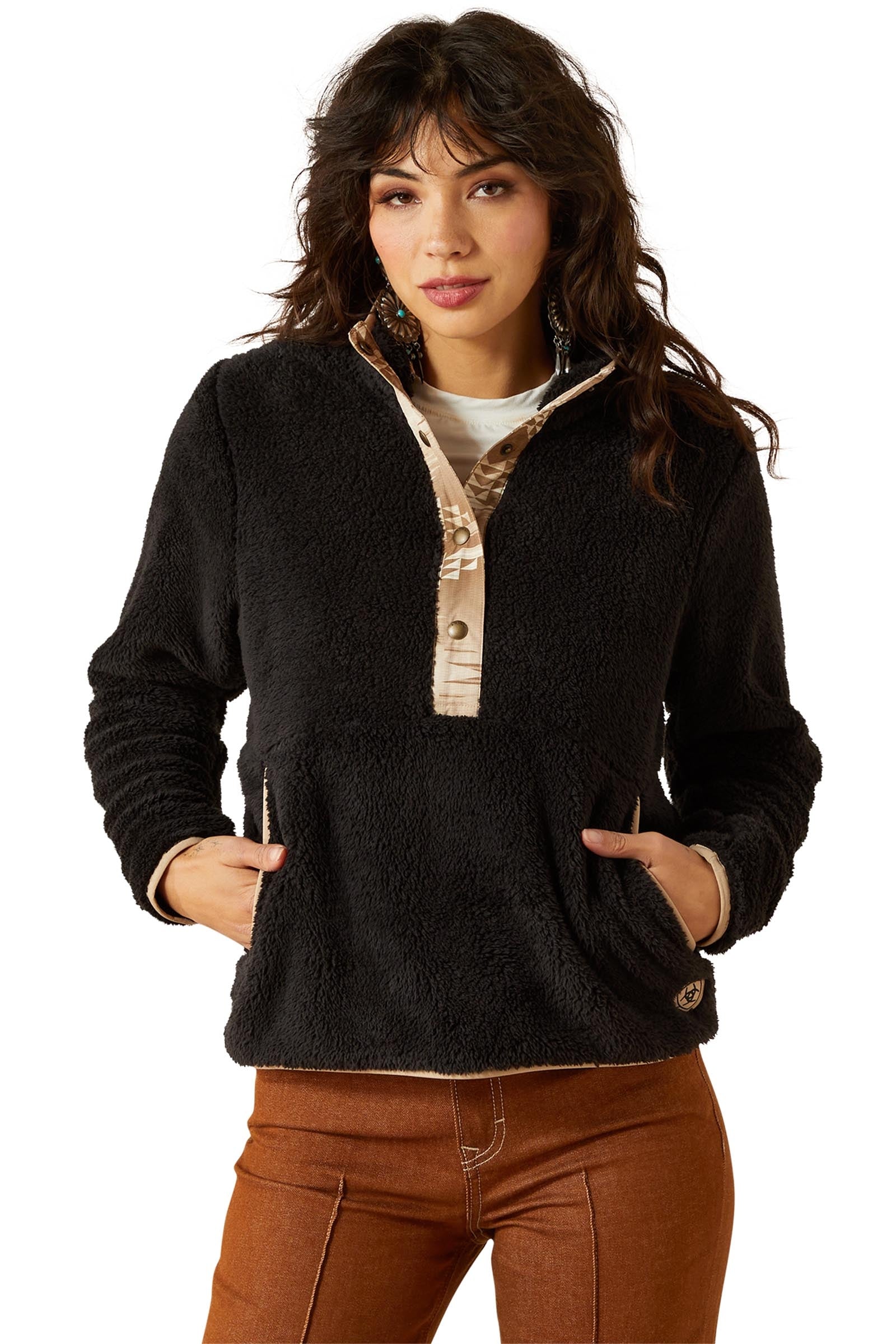 Ariat Berber Snap dámský svetr s poloviční légou Women’s Riding Clothing