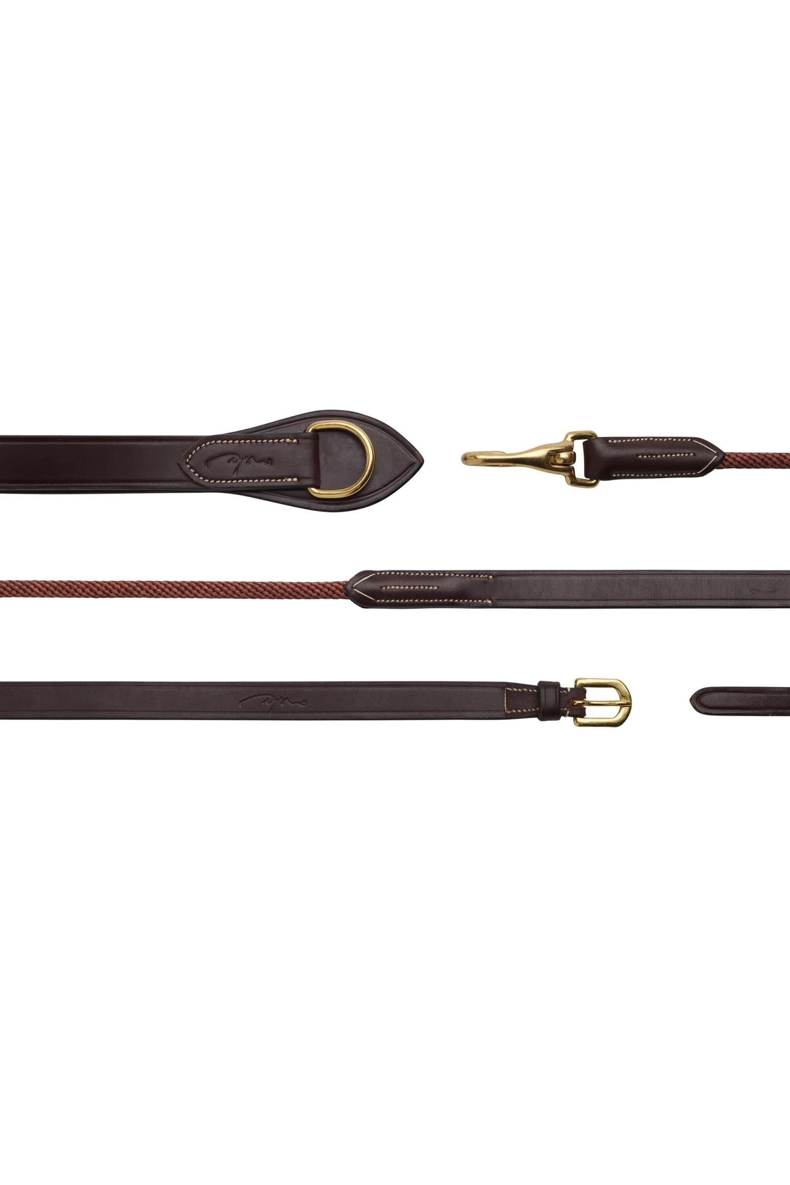 Dy'on D-Collection pomocné otěže kůže/nylon 16 mm Bridles & Reins