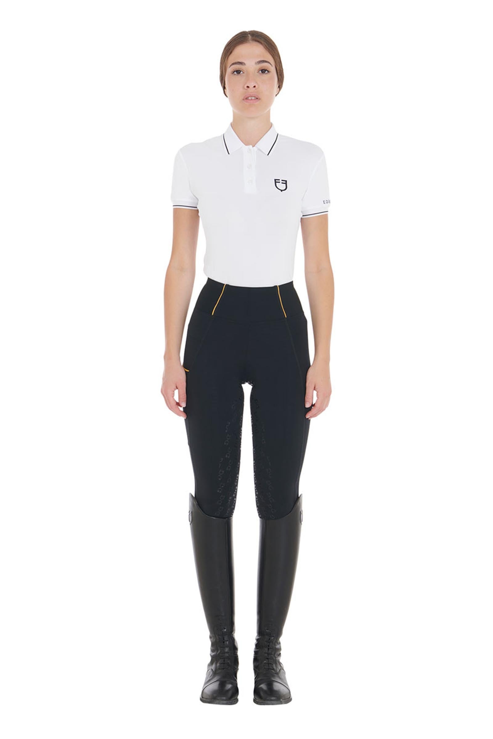 Equestro Women's Fleece Lining Full Grip Leggings Womens Breeches