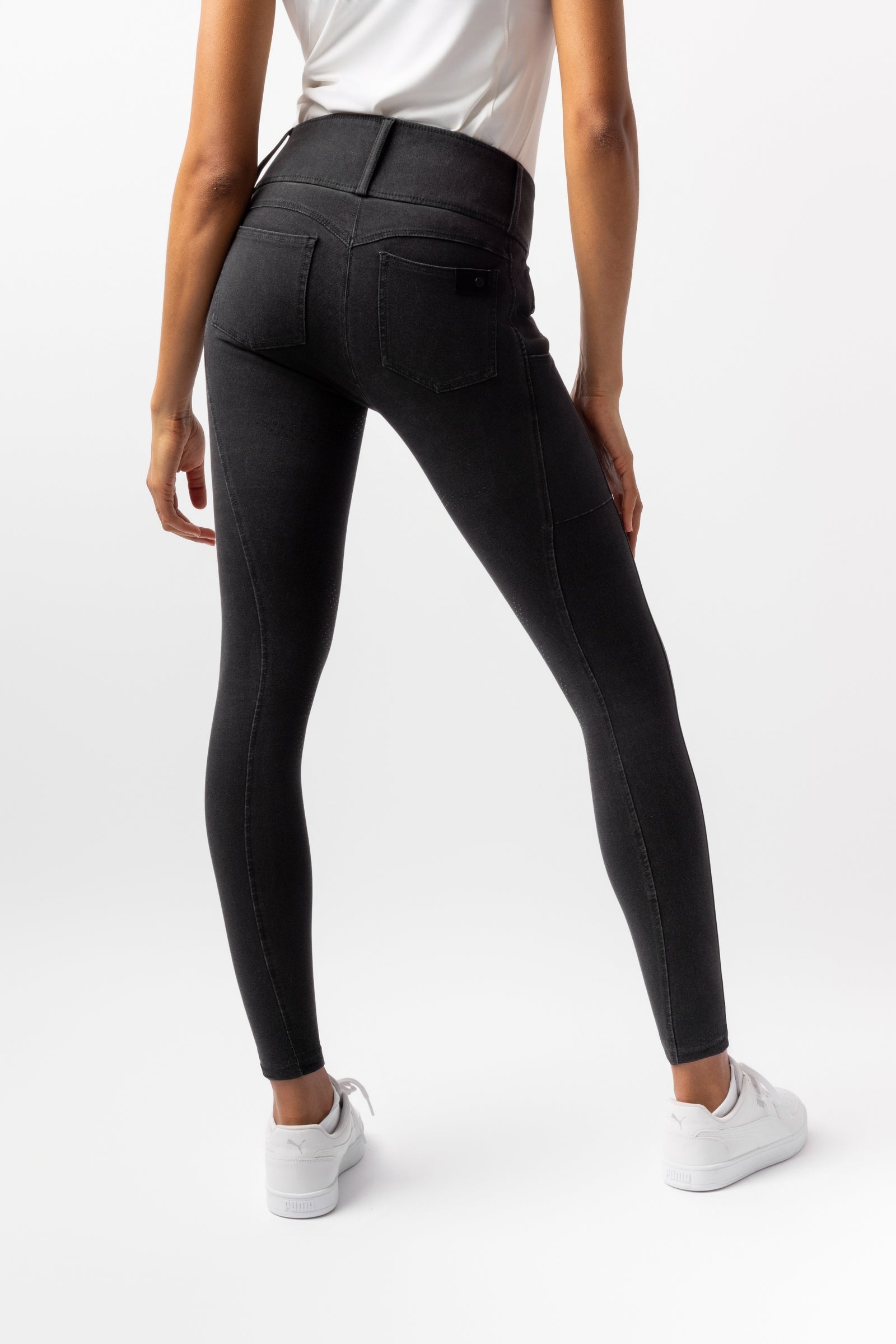 Horze Carolyn dámské džínové jezdecké rajtky s plným sedlem Womens Breeches