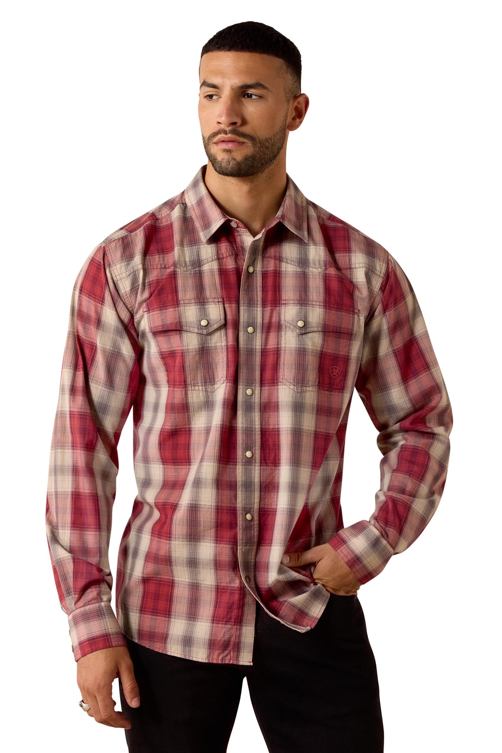 Ariat Retro Hawthorne pánská vypasovaná košile se druky Mens Riding Clothing