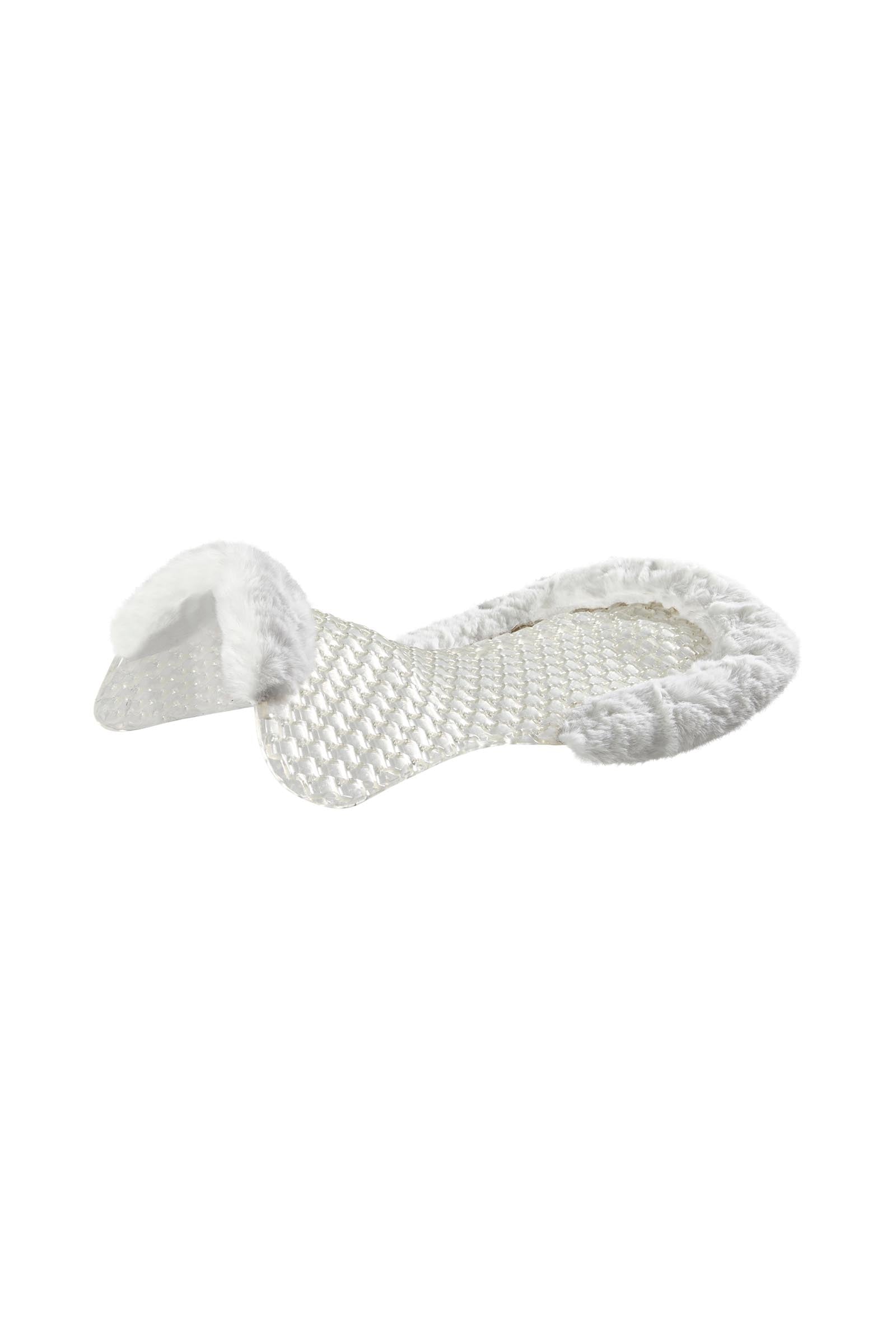 Acavallo protiskluzová gelová podložka Respira s umělou ovčí kožešinou, plochá Saddle Pads