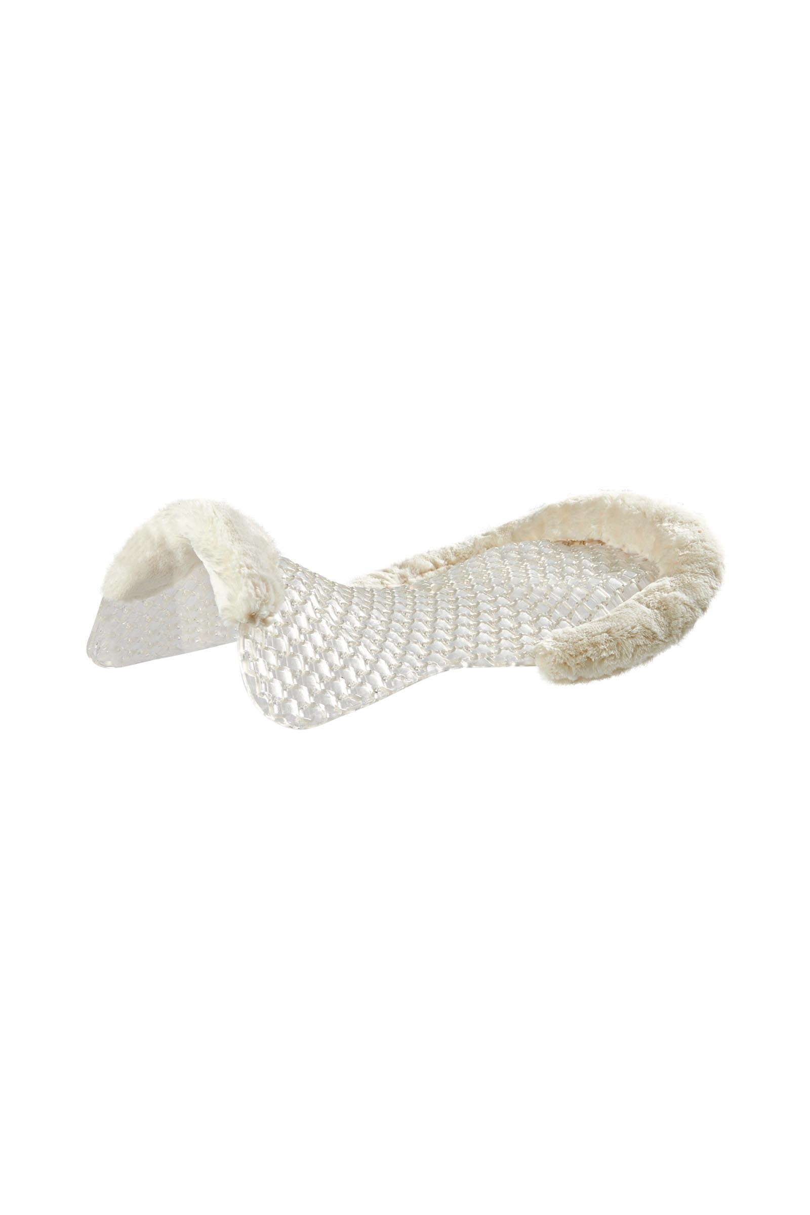 Acavallo protiskluzová gelová podložka Respira s umělou ovčí kožešinou, plochá Saddle Pads