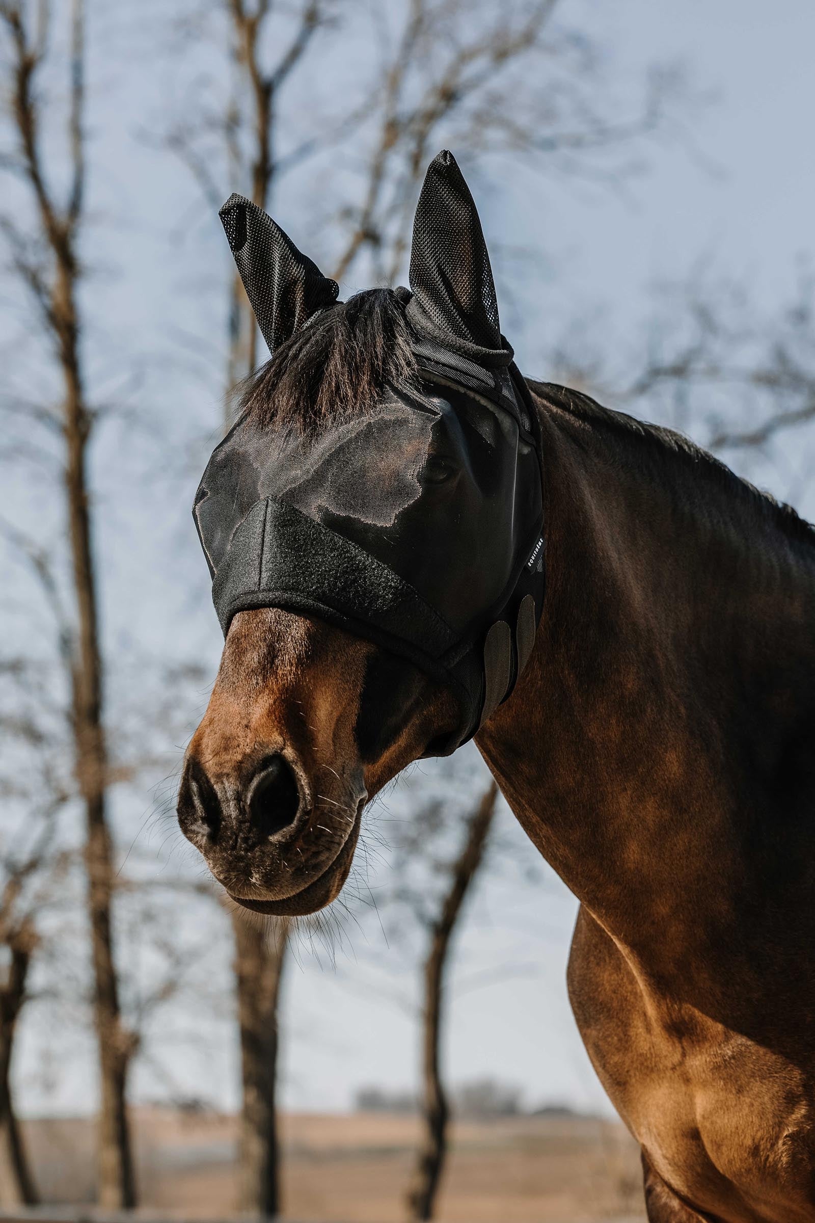 EQUITHÈME Supercut maska proti hmyzu Antifly Protection for Horses