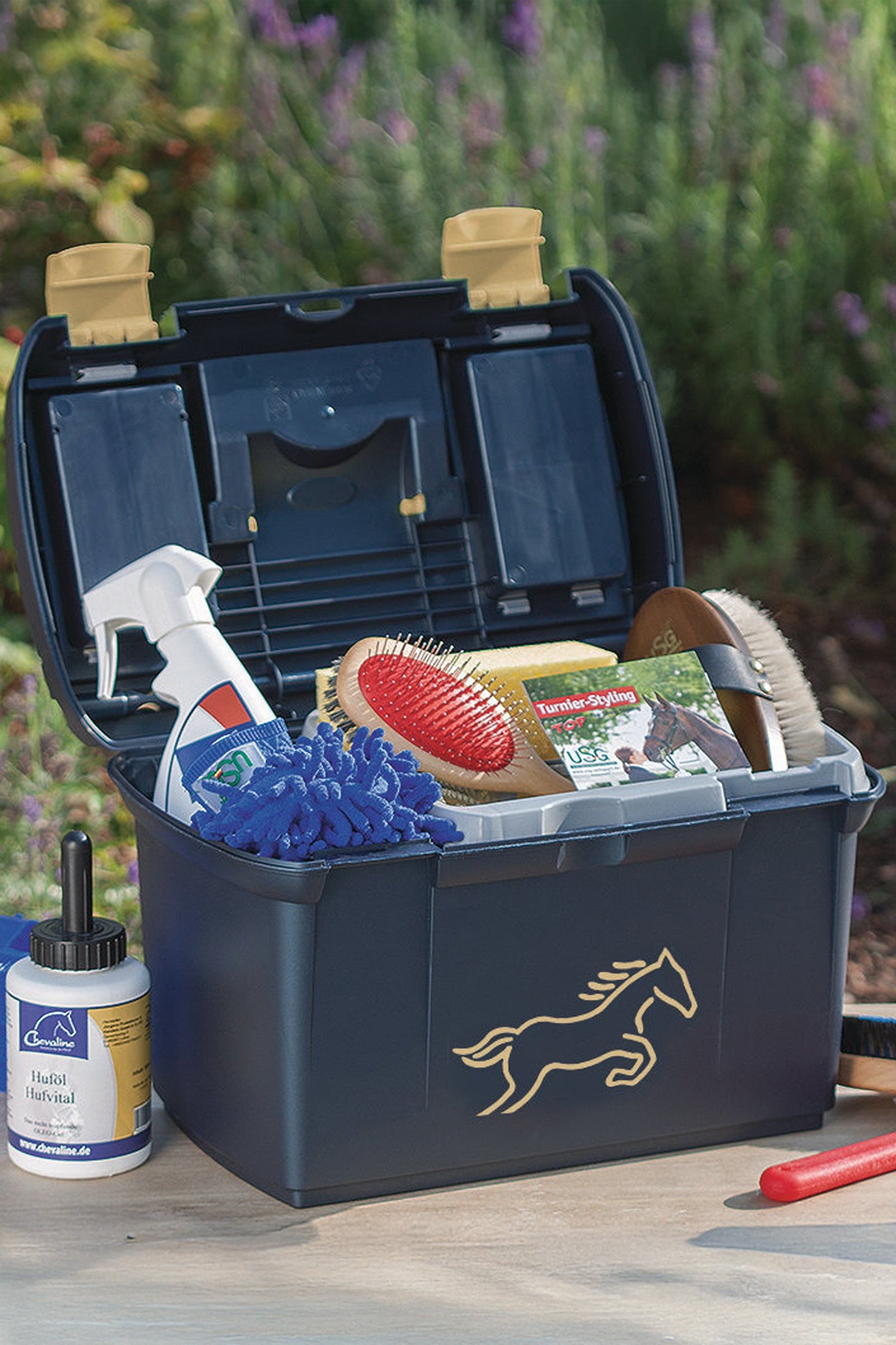 USG box na čištění s držákem na kartáče Horse Grooming Tools