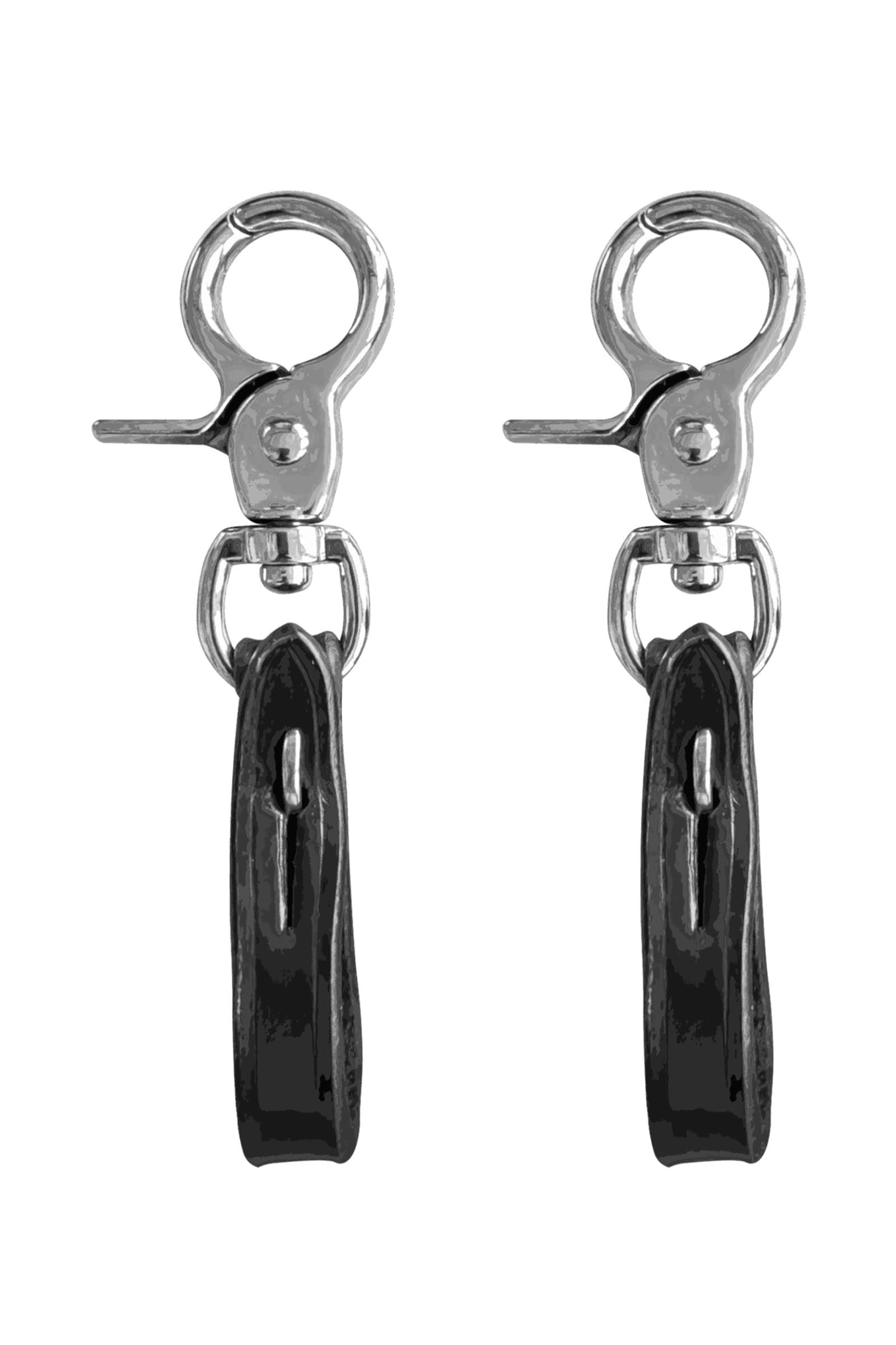 Sprenger držáky třmenů kožené s karabinou, černé Accessories
