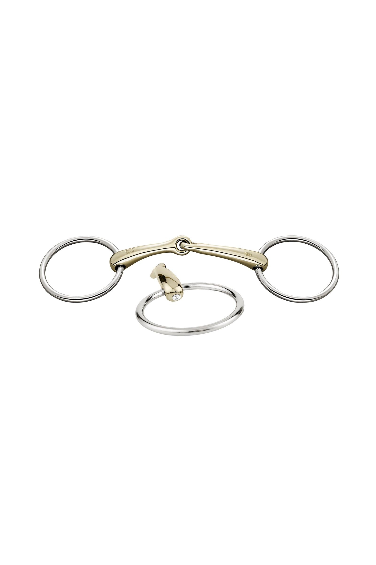 Sprenger Dynamic RS kroužkové udidlo, jednoduše lomené, 16 mm, Sensogan, s krystaly Horse Bits