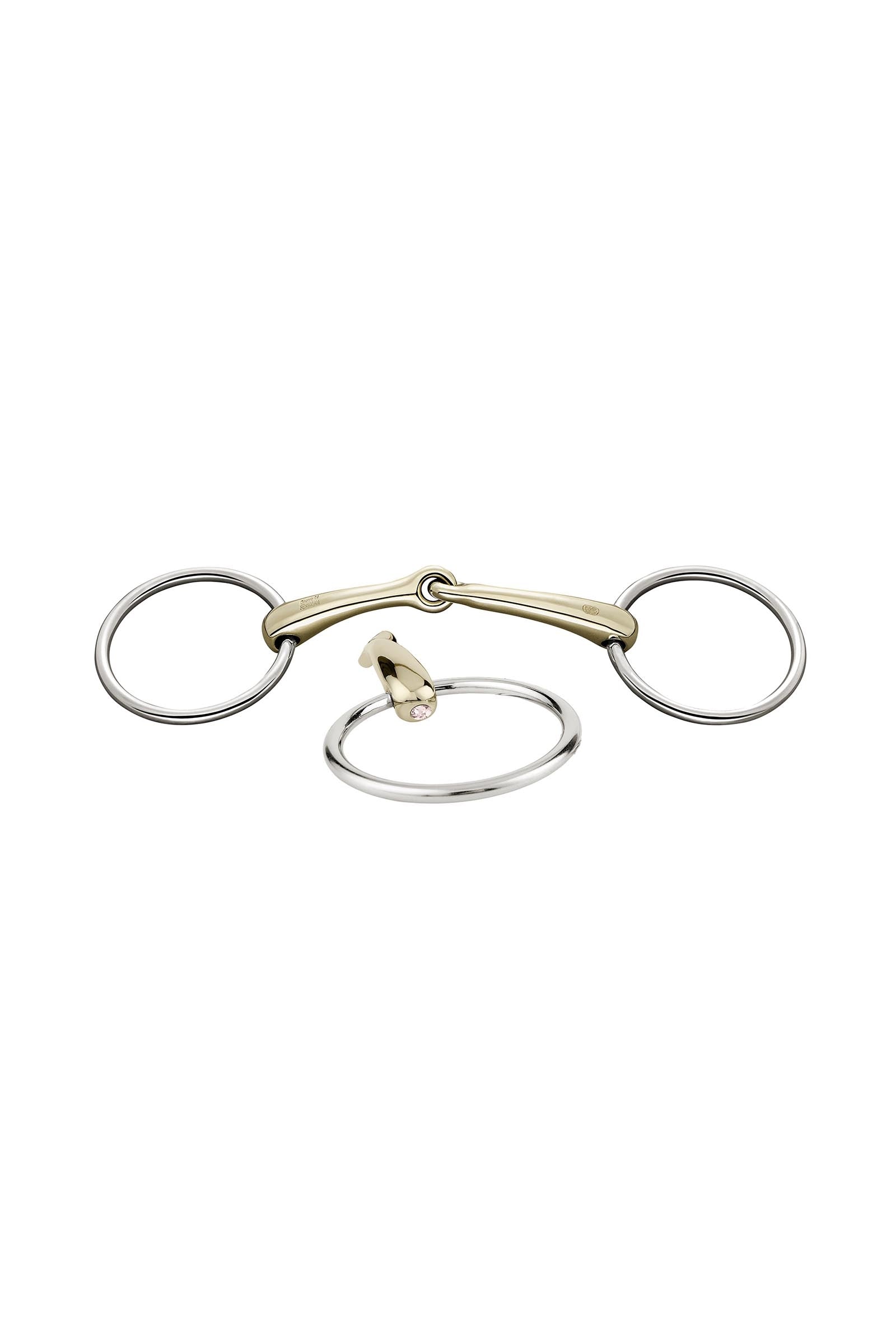 Sprenger Dynamic RS kroužkové udidlo, jednoduše lomené, 16 mm, Sensogan, s krystaly Horse Bits