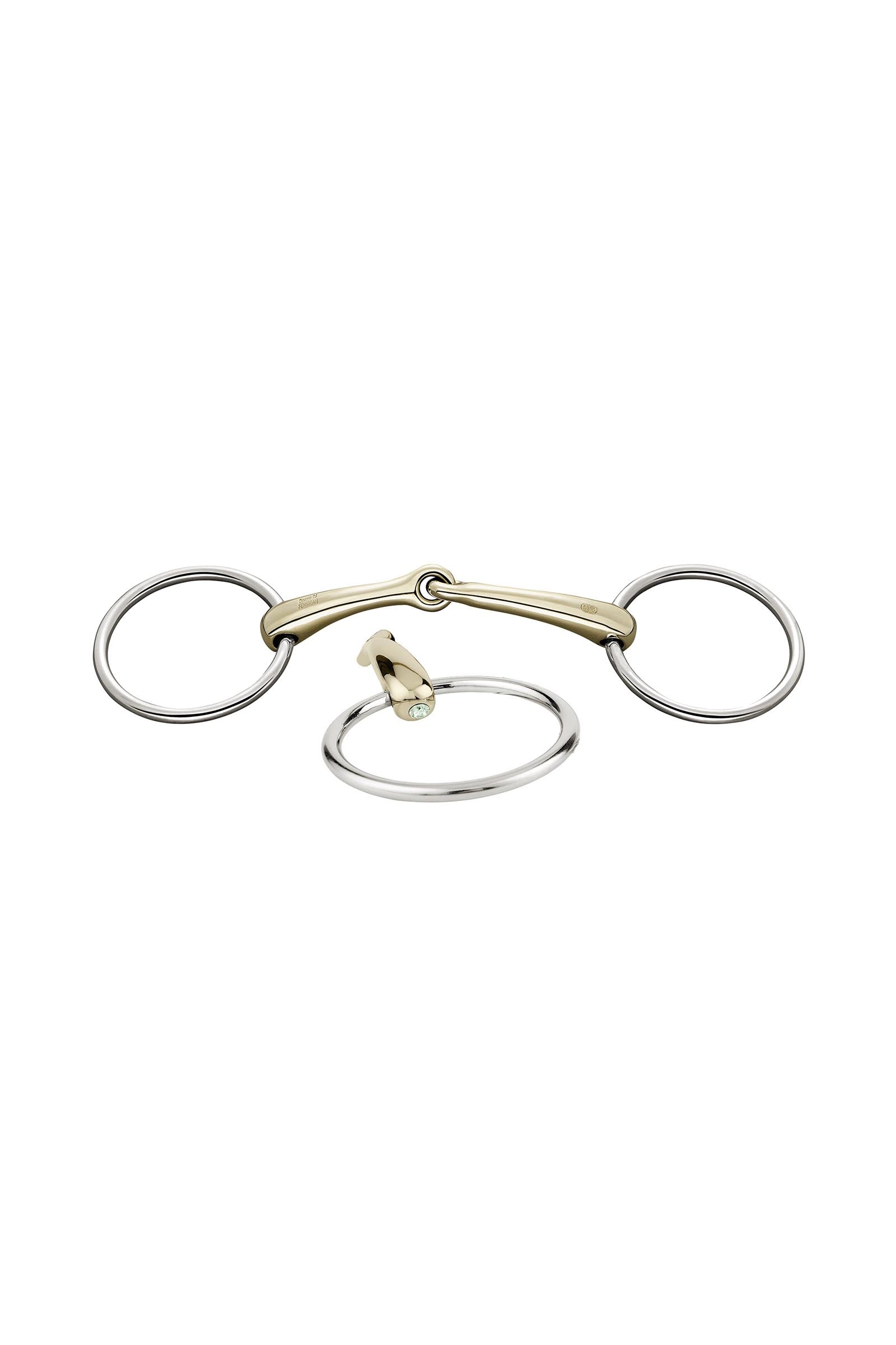 Sprenger Dynamic RS kroužkové udidlo, jednoduše lomené, 16 mm, Sensogan, s krystaly Horse Bits