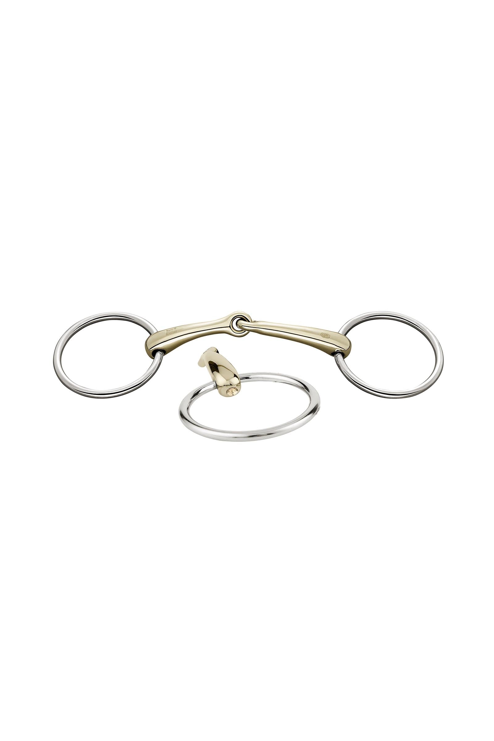 Sprenger Dynamic RS kroužkové udidlo, jednoduše lomené, 16 mm, Sensogan, s krystaly Horse Bits