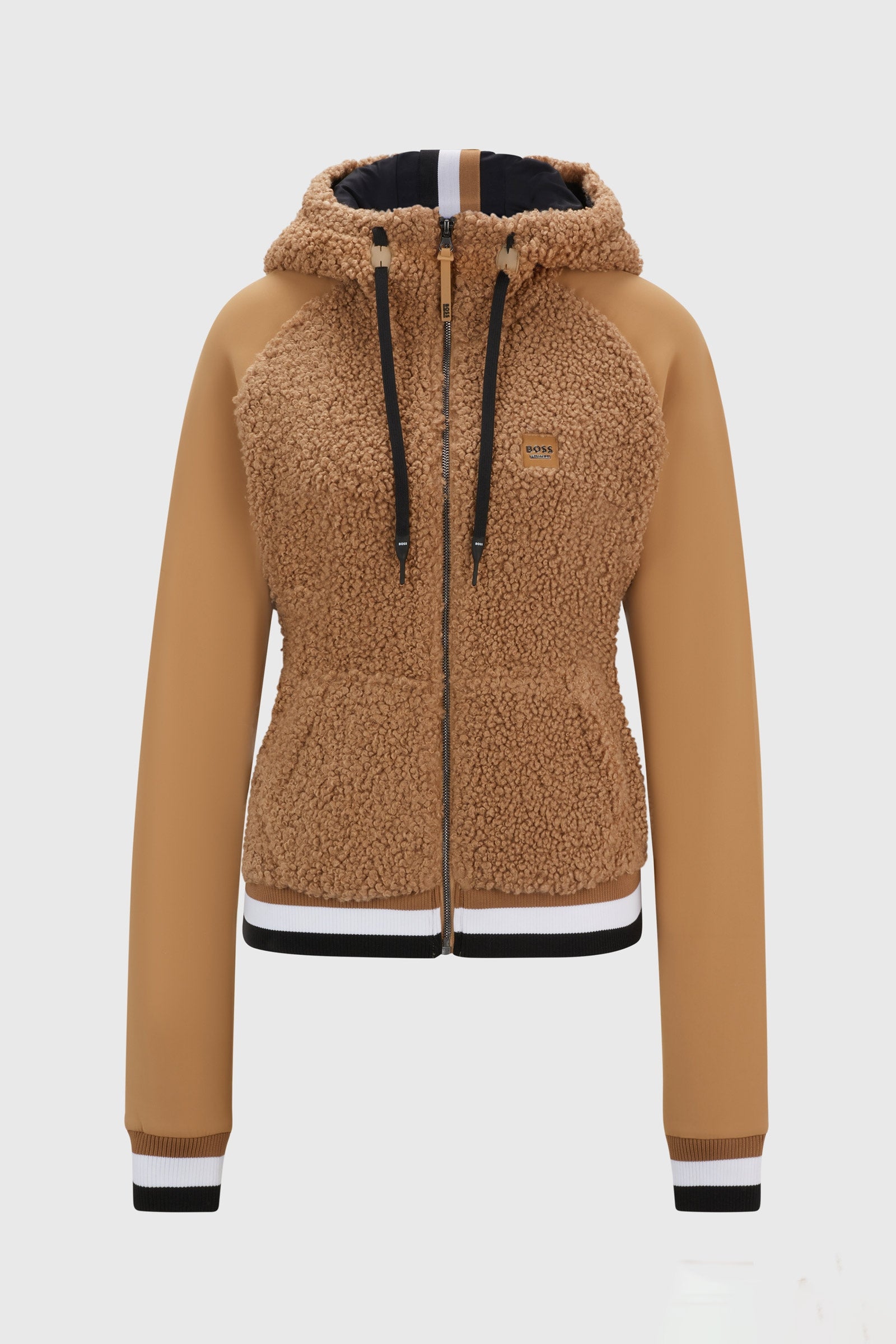 BOSS Equestrian Boss Riva Teddy Hybrid Zip mikina s kapucí Women’s Riding Clothing