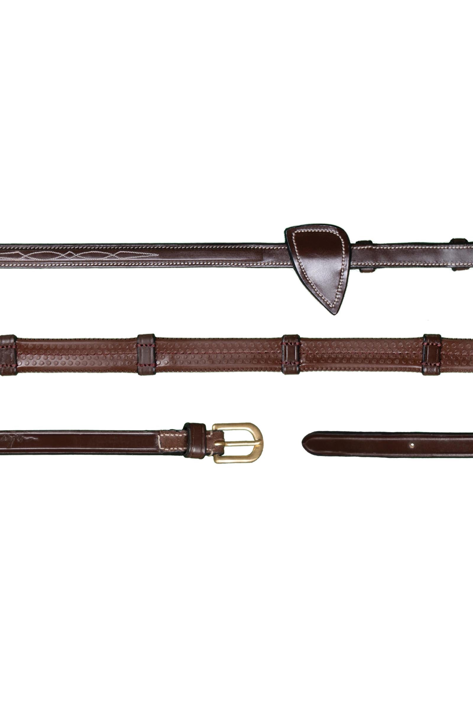Dy'on D-Collection gumové otěže 13 mm se 7 koženými zarážkami Bridles & Reins