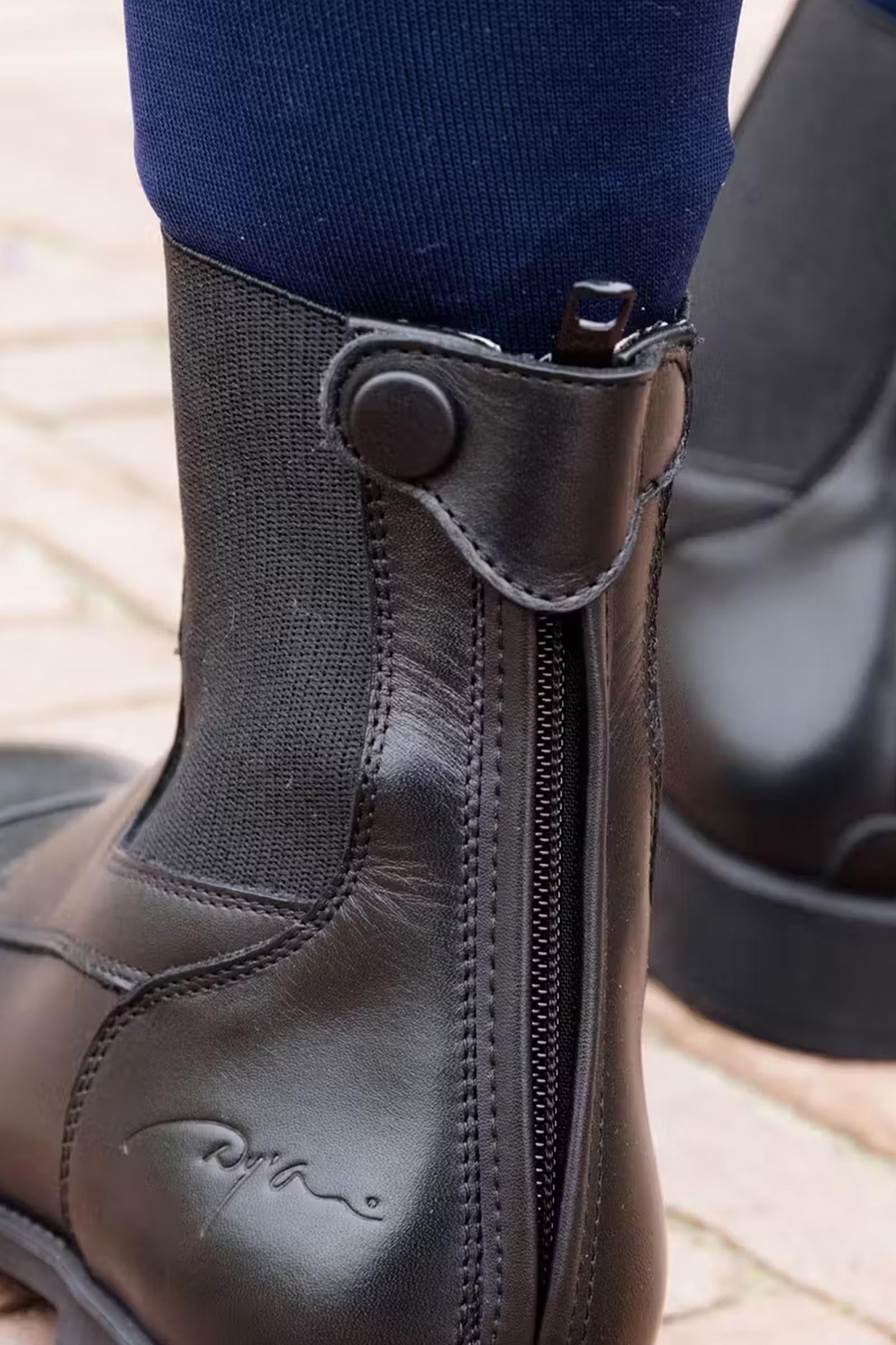 Dy'on Short Boots With Front Laces & Back Zipper Riding Boots & Riding Shoes