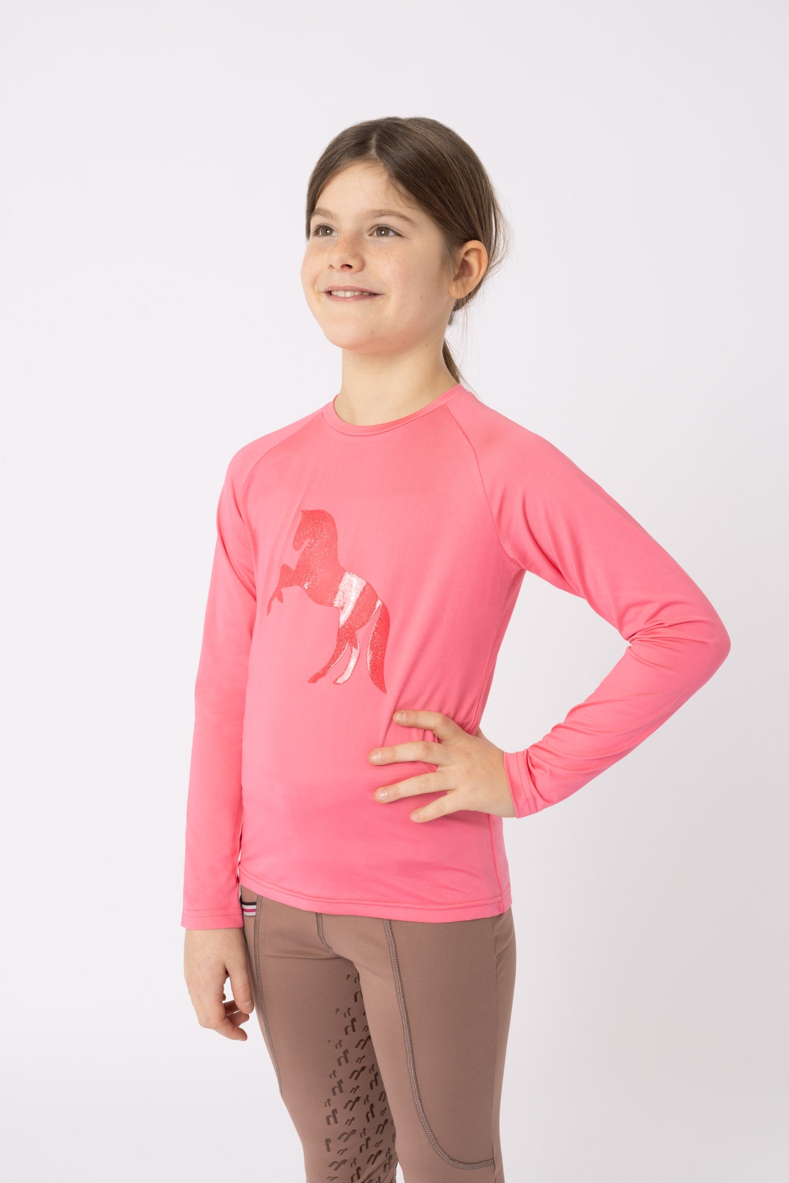 Horze Dětské funkční tričko s dlouhým rukávem Flora Kids Apparel