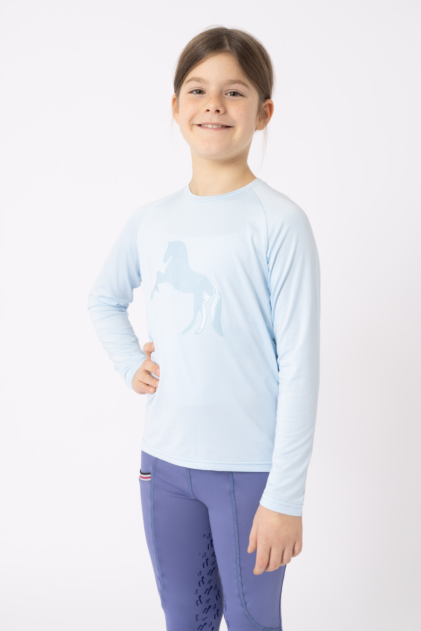 Horze Dětské funkční tričko s dlouhým rukávem Flora Kids Apparel